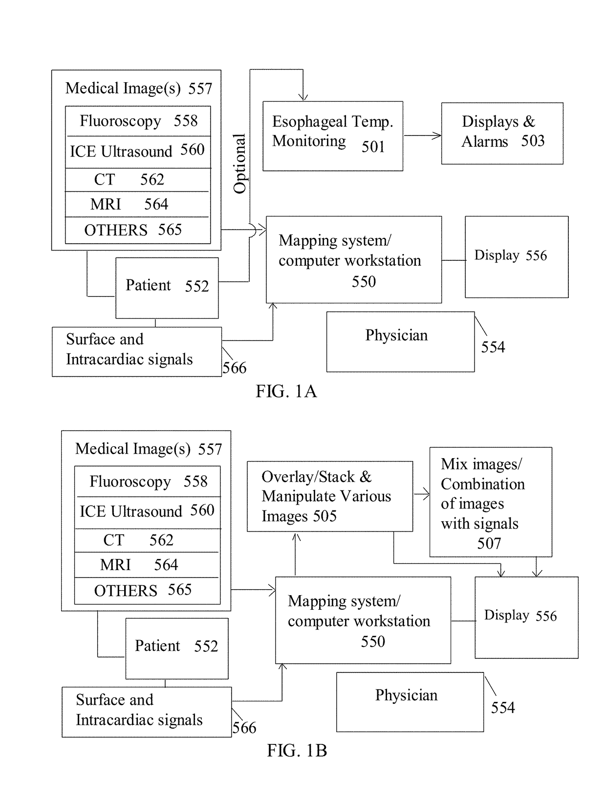 Methods and system for atrial fibrillation ablation using a fluoroscopy and/or medical images based cardiac mapping system with optional esophageal temperature monitoring