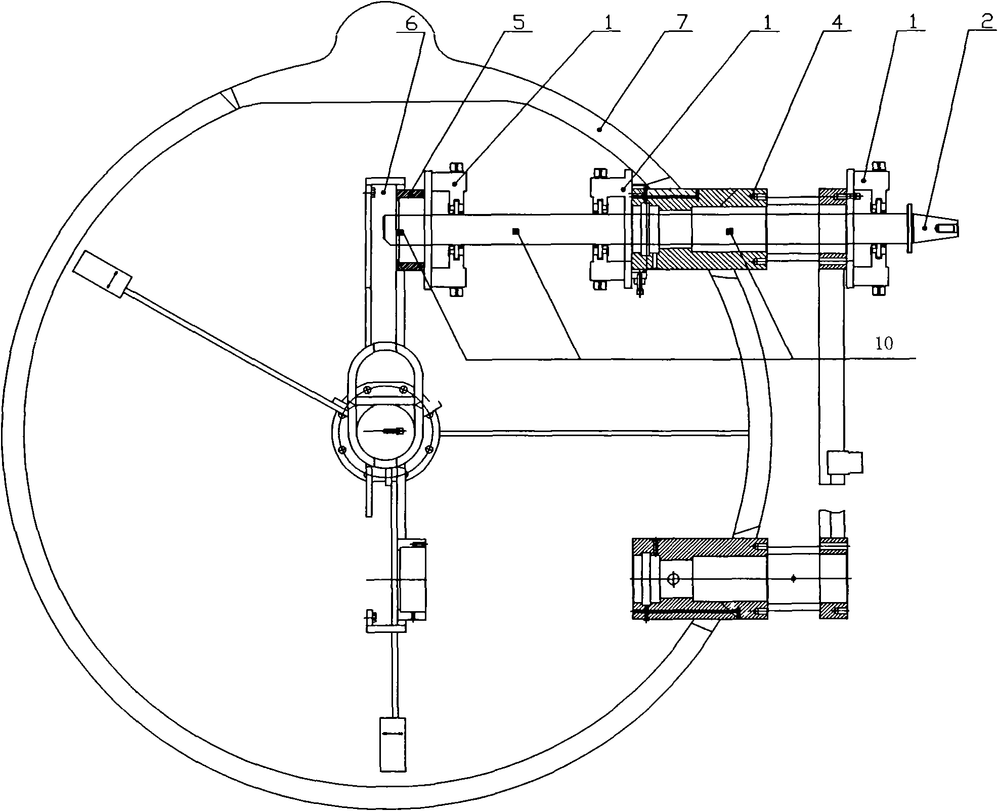 Split overlength shaft sleeve and bearing ring inner bore processing auxiliary device and processing method