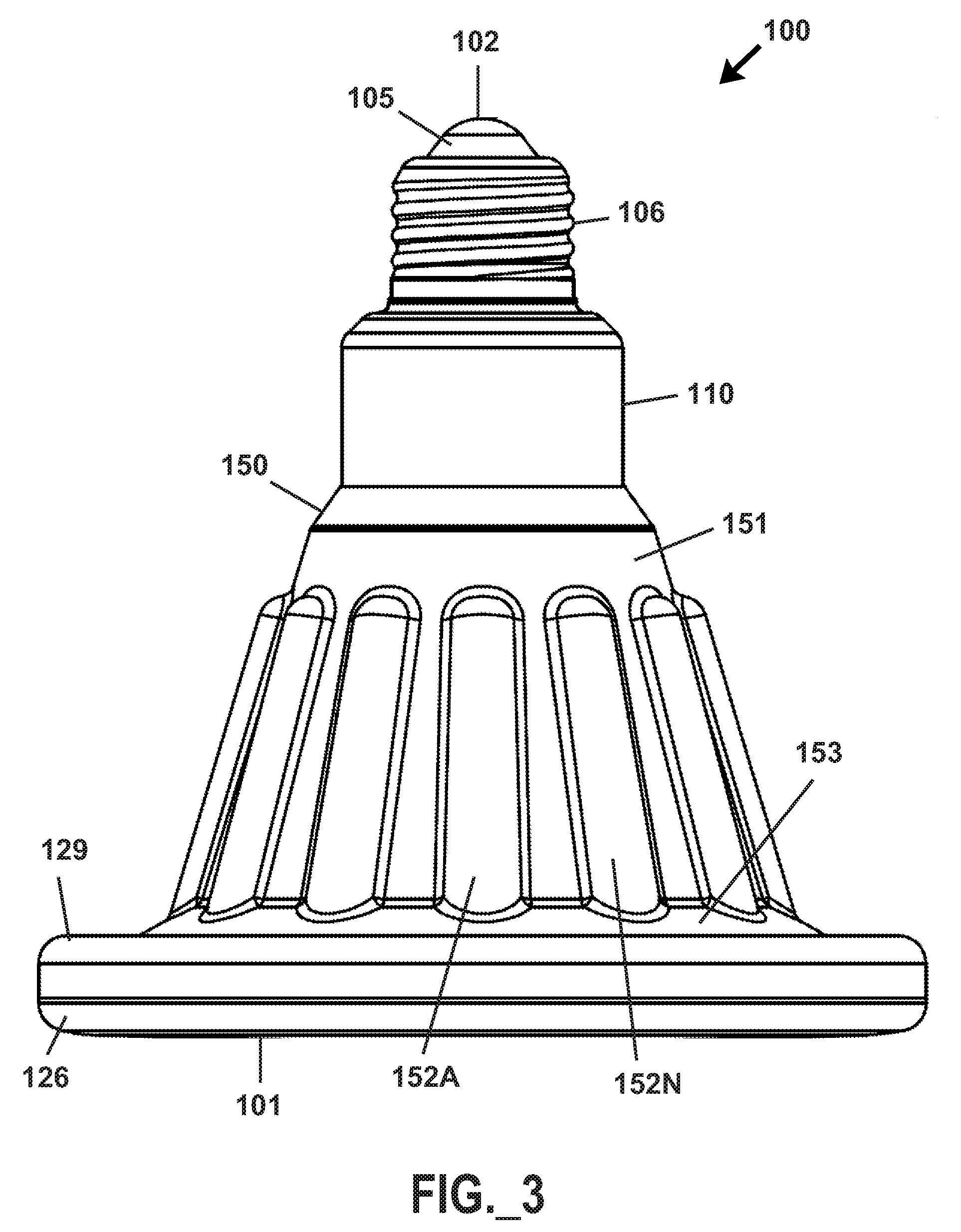 Solid state lighting device with improved heatsink