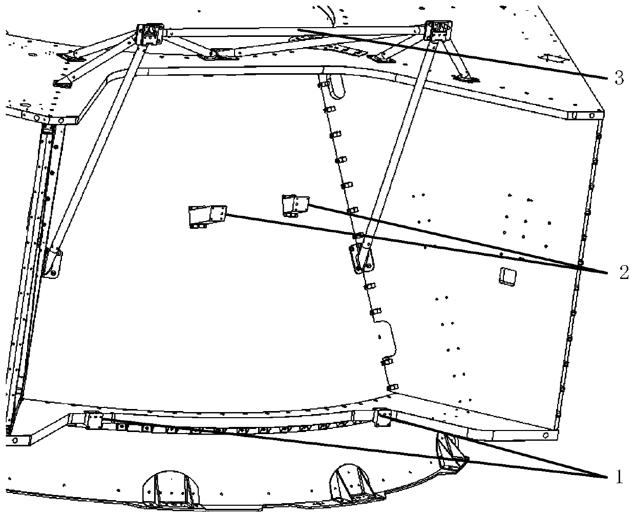 Combined support structure for large-size antenna of deep-air detector