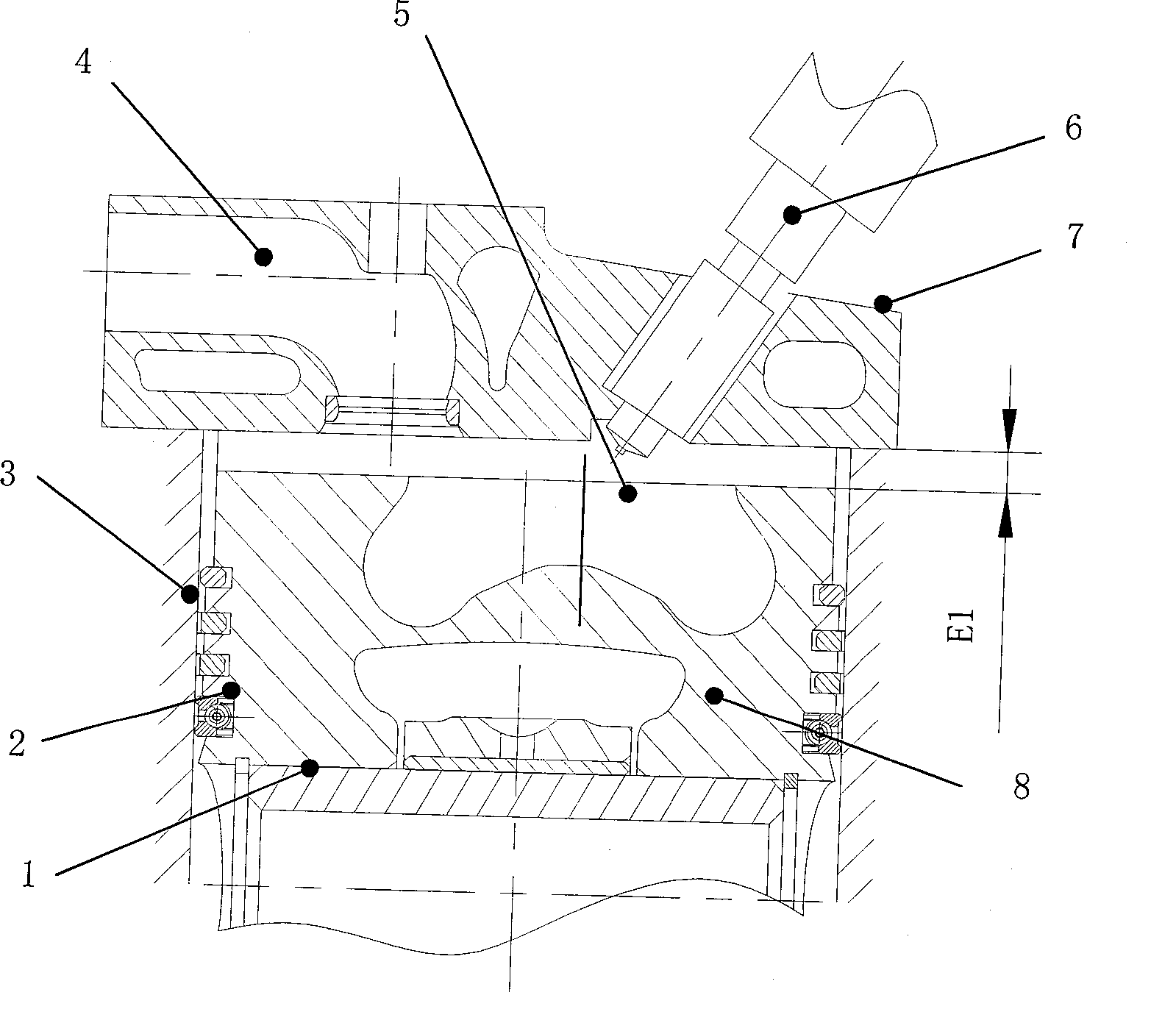 Fuel oil uniform mixing and burning system of double air ports diesel engine