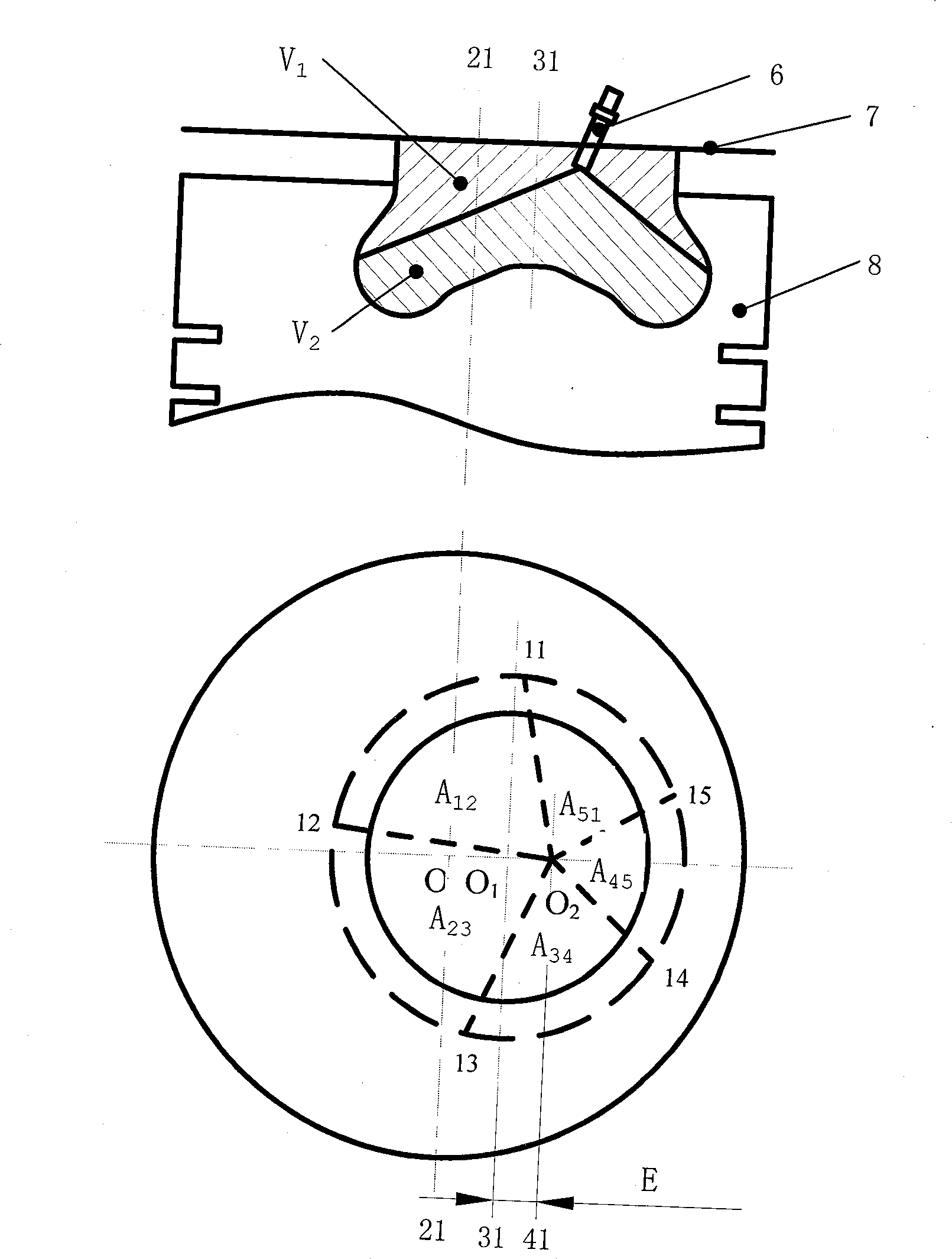 Fuel oil uniform mixing and burning system of double air ports diesel engine