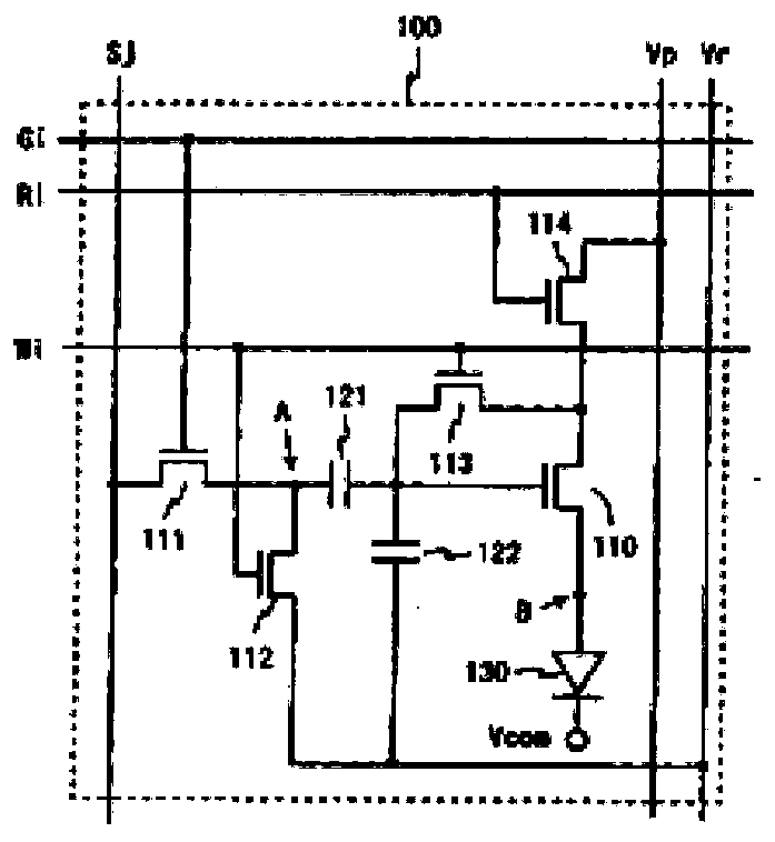 Self-luminous display device and pixel internal and external compensation compatible circuit