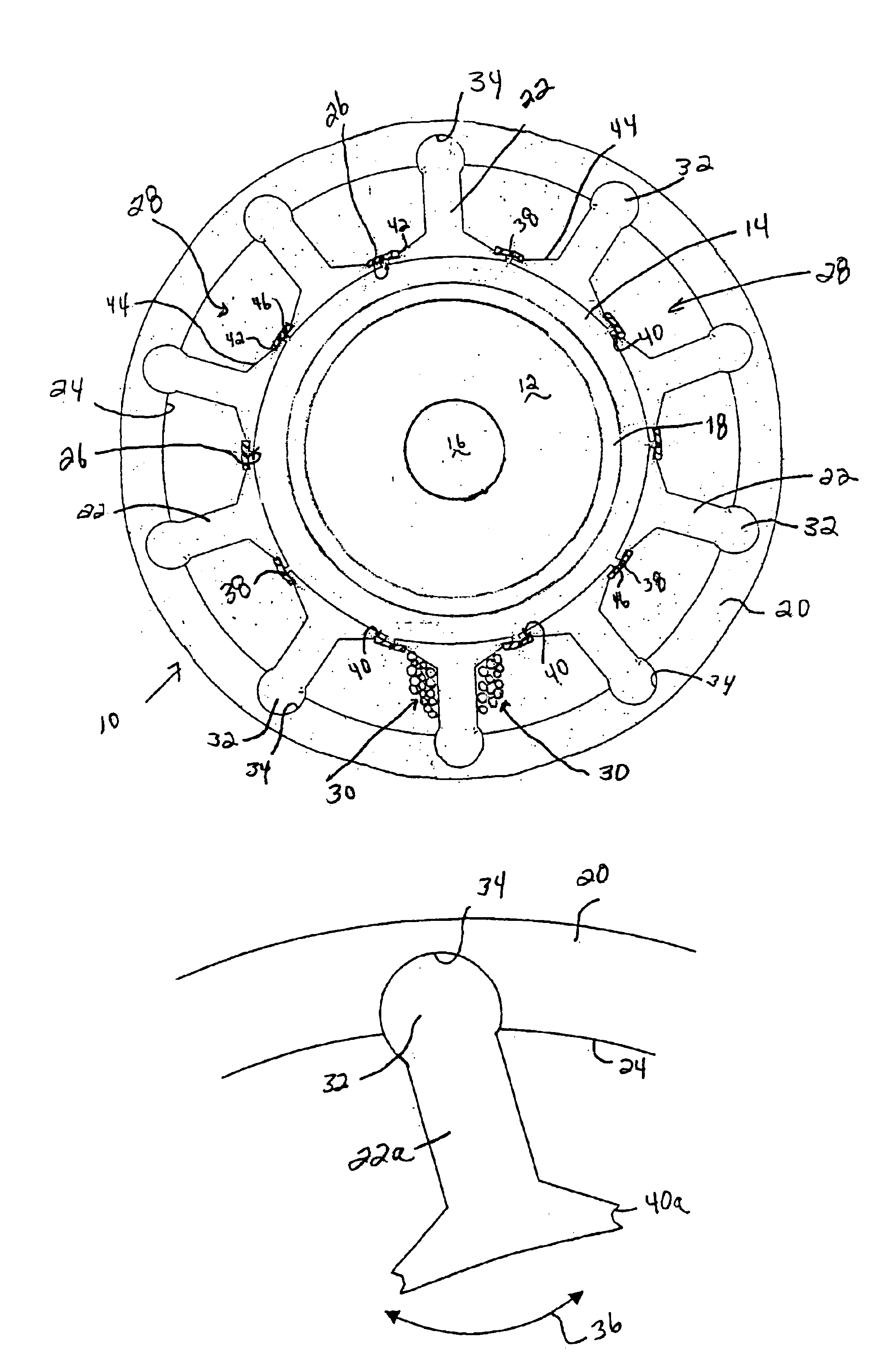 Stator design for permanent magnet motor with combination slot wedge and tooth locator