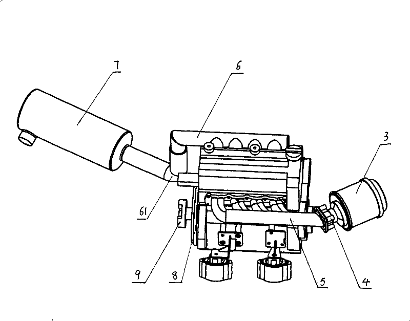 Motorboat power engine modified by using K14B engine and modification method