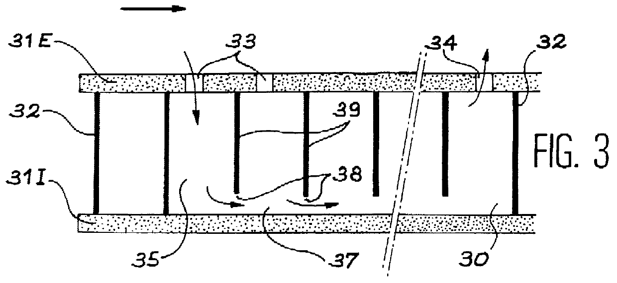 Ventilated honeycomb cell sandwich panel and ventilation process for such a panel