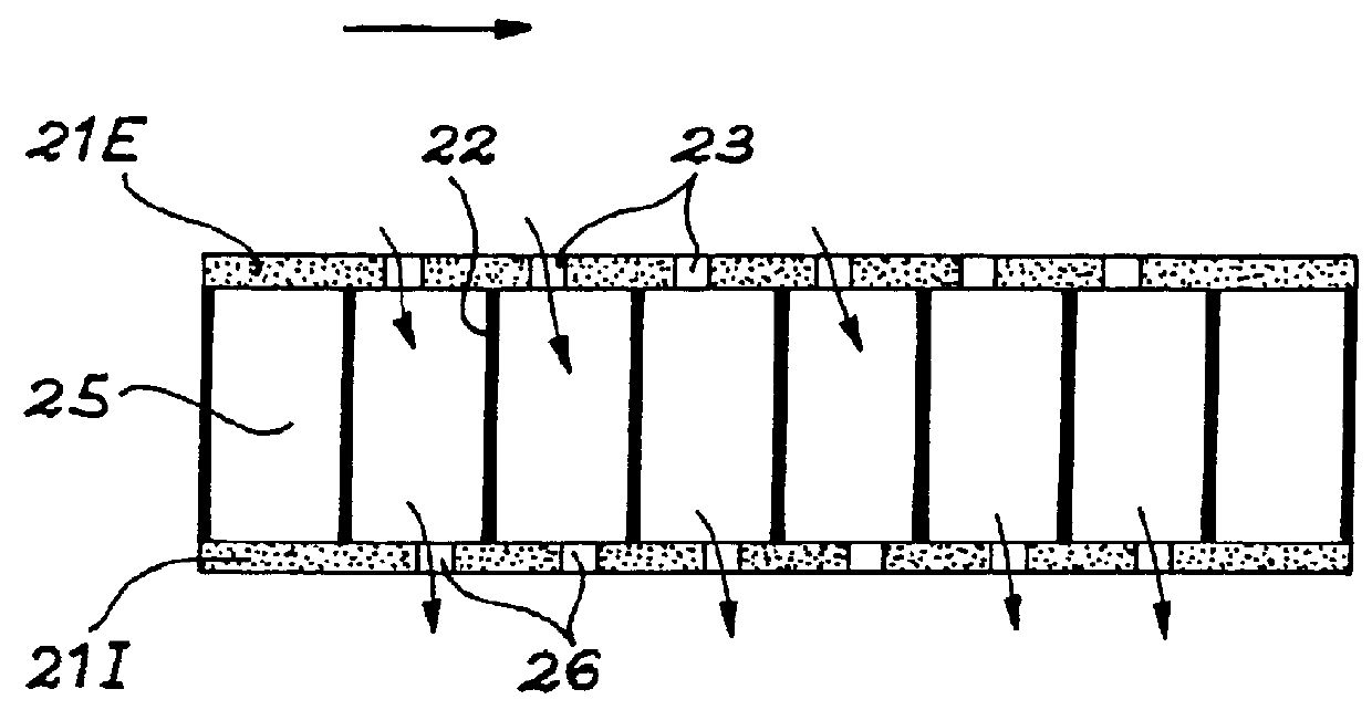 Ventilated honeycomb cell sandwich panel and ventilation process for such a panel