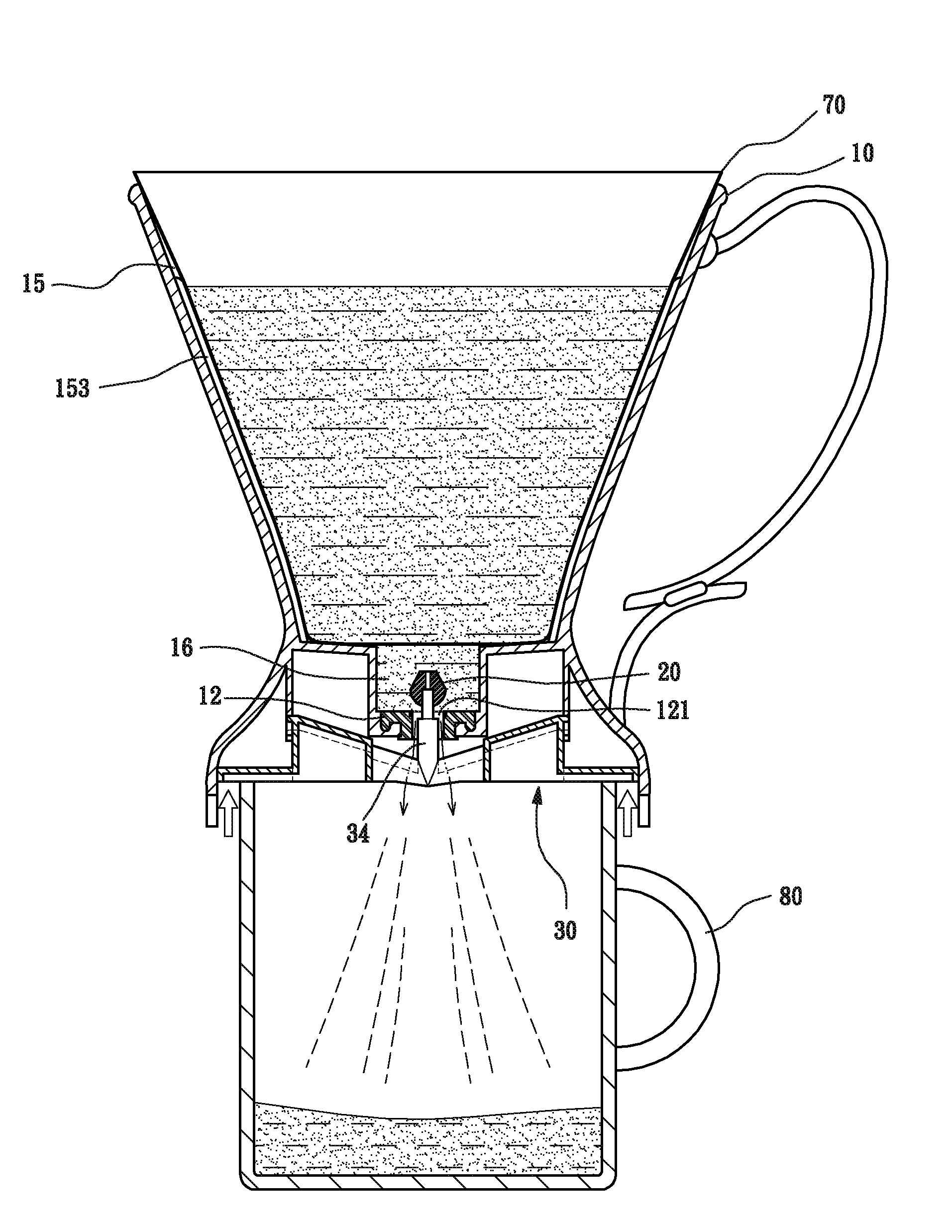 Coffee making kettle using venturi