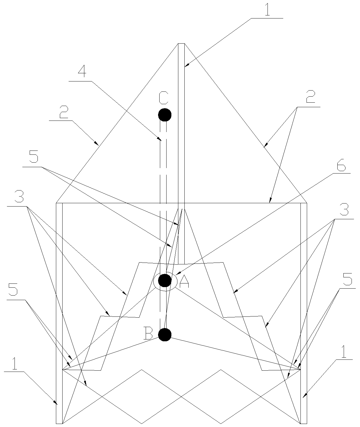 Three-column type airing clothes hanger