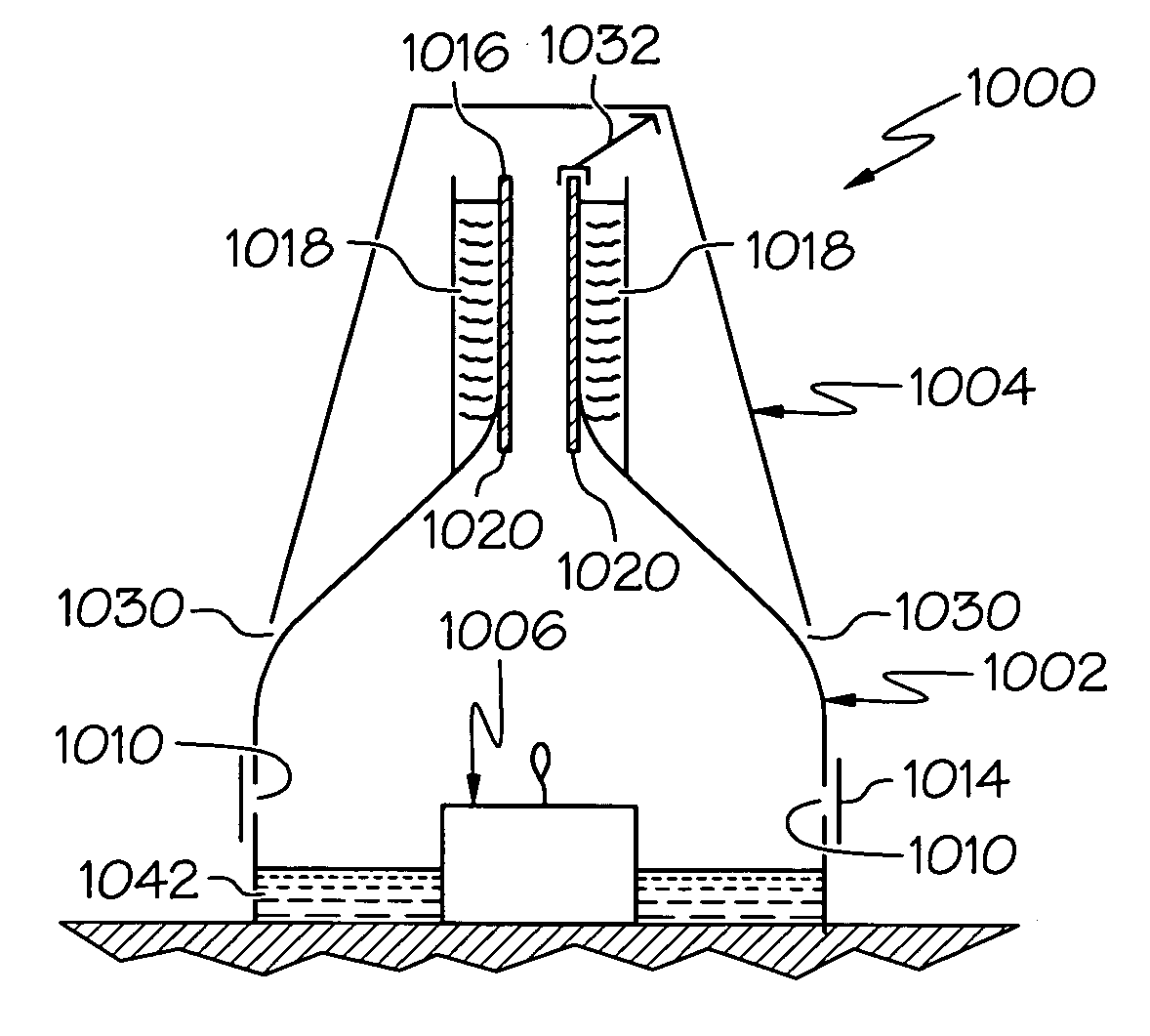 Lamp with protected combustion chamber