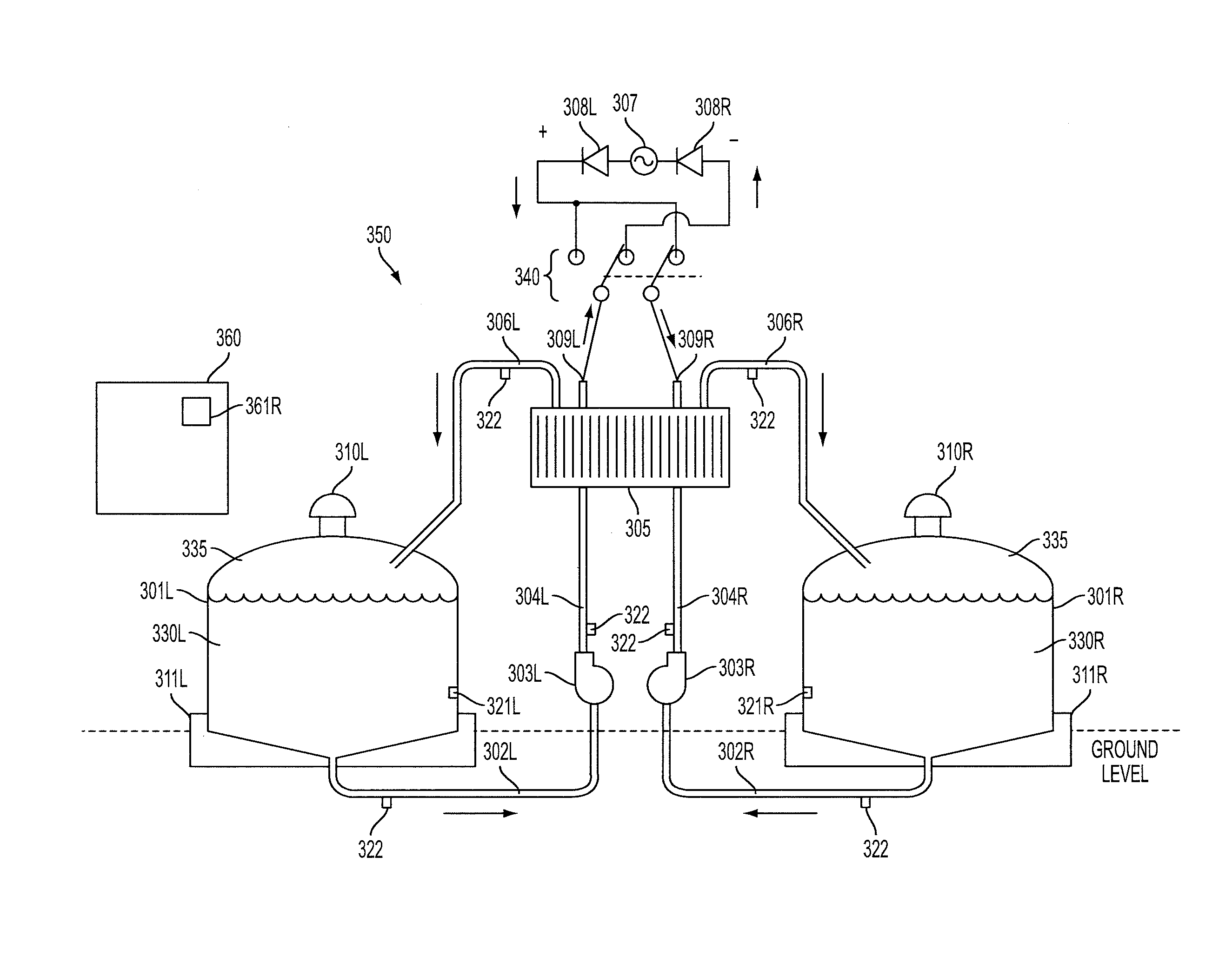 Polarity switching flow battery system and method