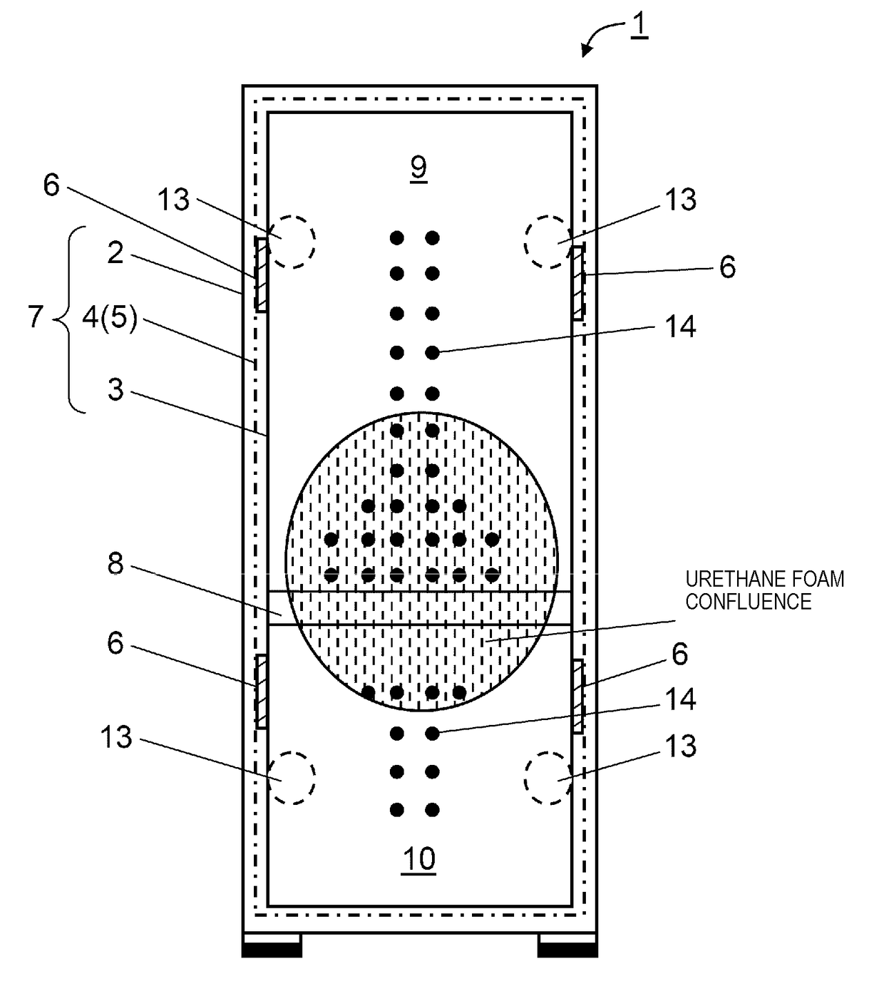 Vacuum heat insulating body, and heat insulating container and heat insulating wall employing same