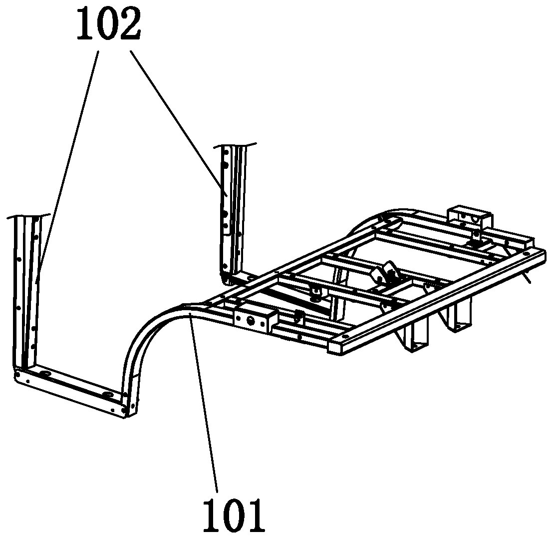 An auxiliary device for welding the front pillar of the pedal