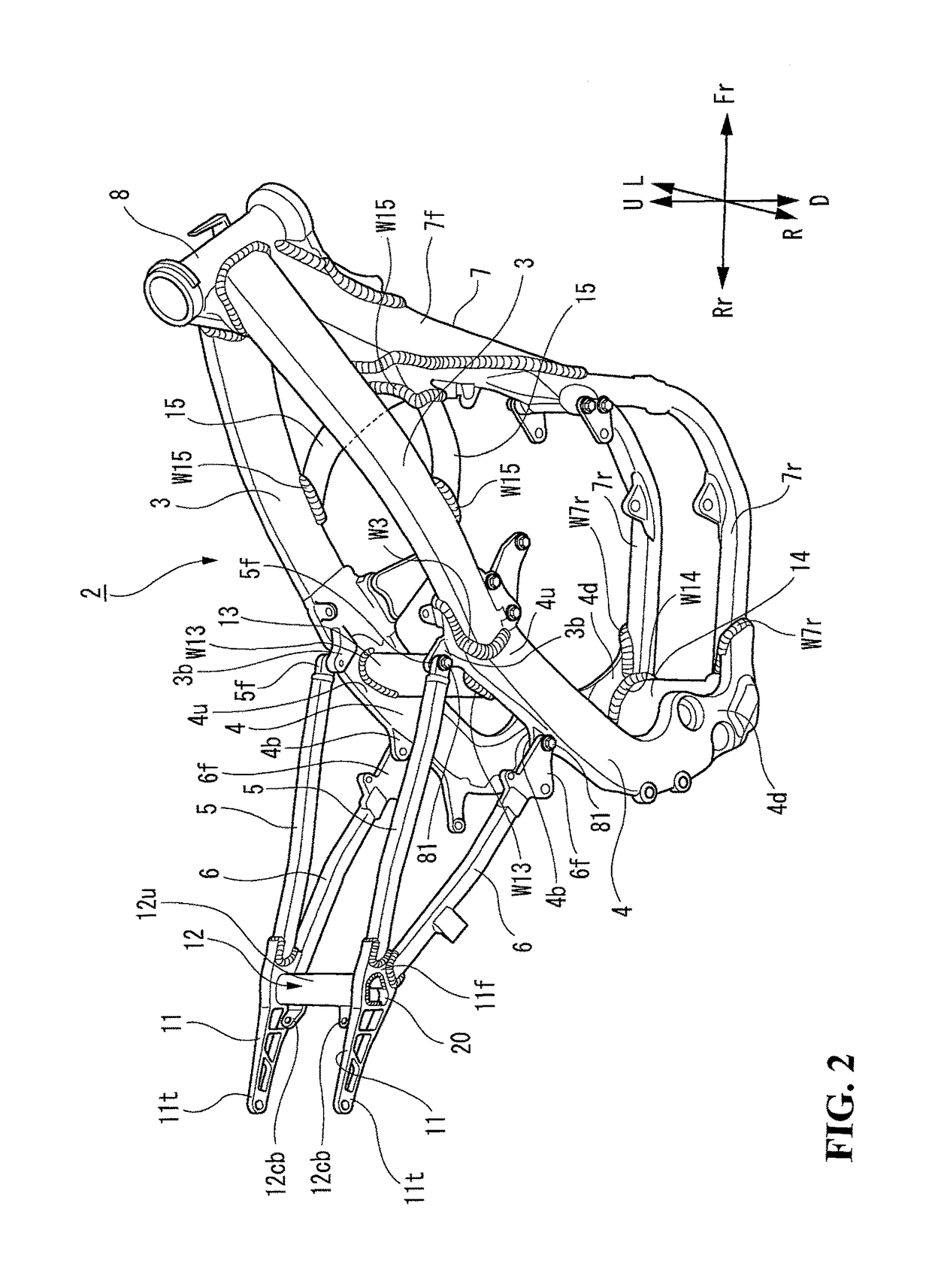 Vehicle body frame of saddle-ride-type vehicle