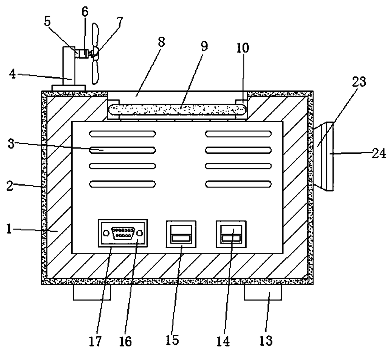 Information technology based angle-adjustable indoor projection device