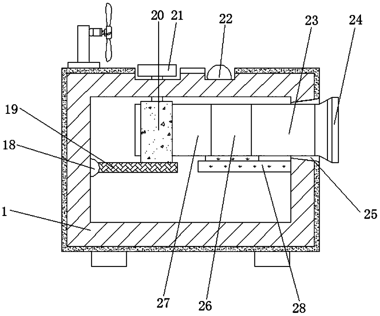 Information technology based angle-adjustable indoor projection device