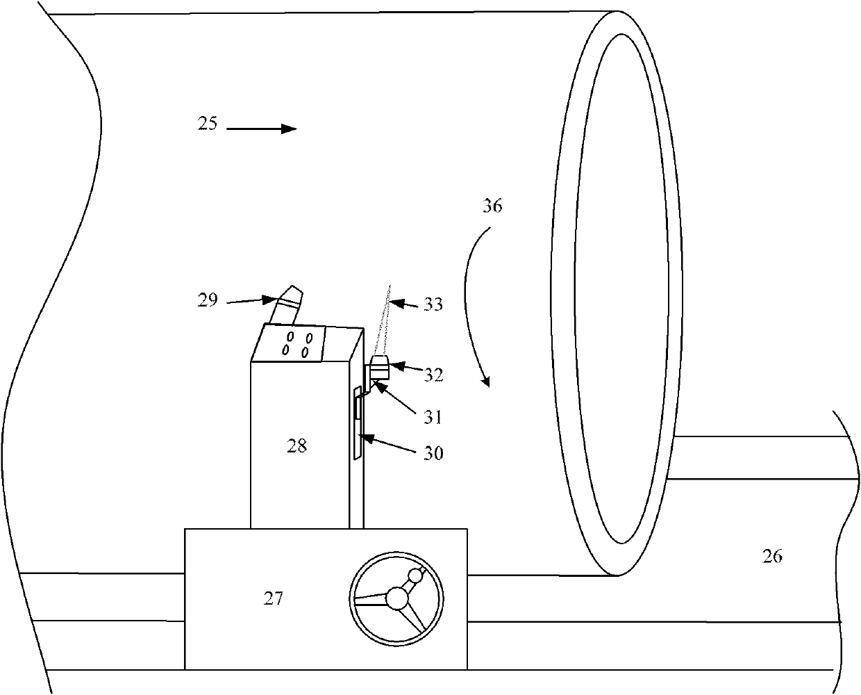 Processing precision property online measurement device and method for super-heavy lathe