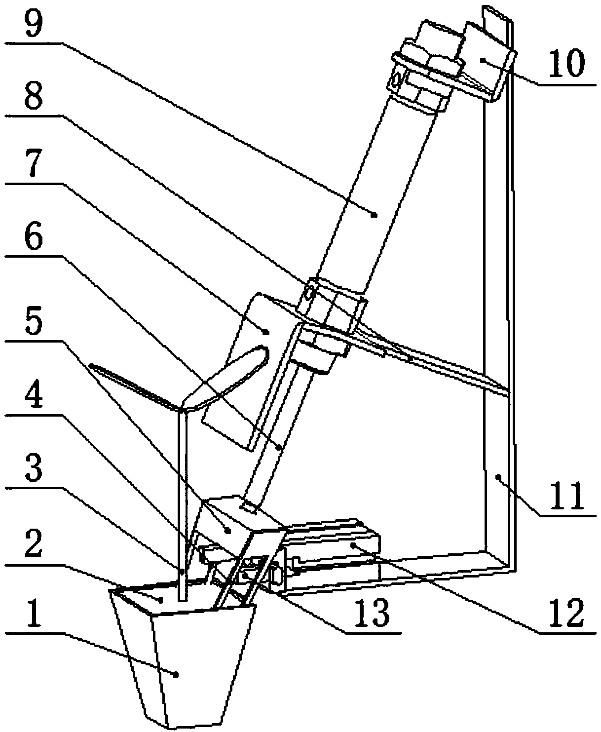 Seedling pushing and inclined cutting type pot clamping and seedling picking end actuating device and method