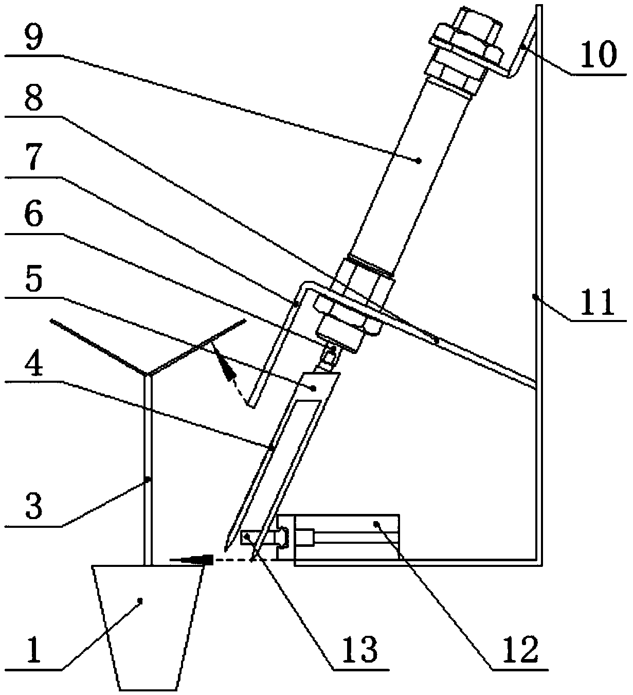 Seedling pushing and inclined cutting type pot clamping and seedling picking end actuating device and method