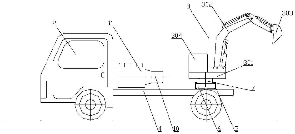 Excavation engineering vehicle