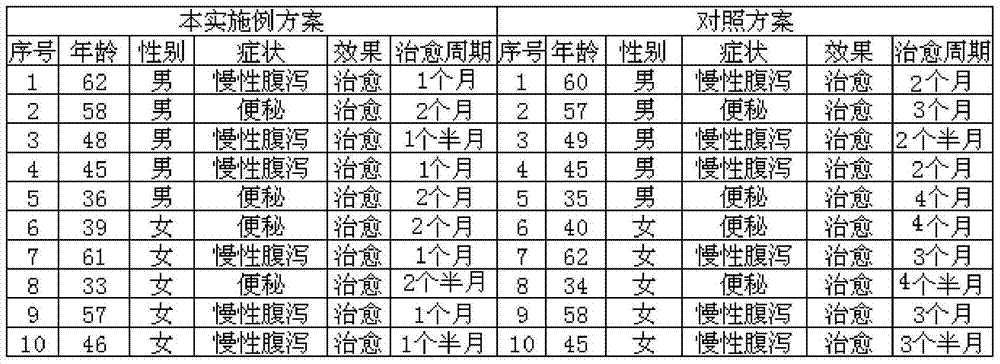 Food with function of treating chronic diarrhea and constipation and preparation method of food