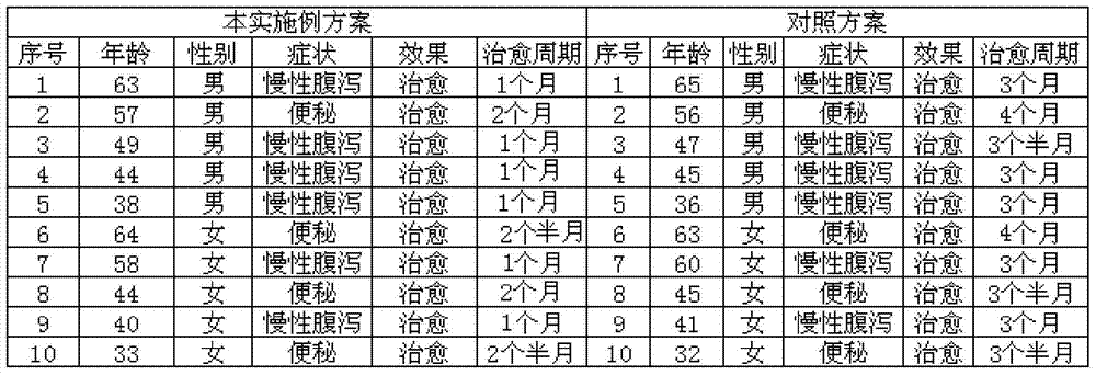 Food with function of treating chronic diarrhea and constipation and preparation method of food