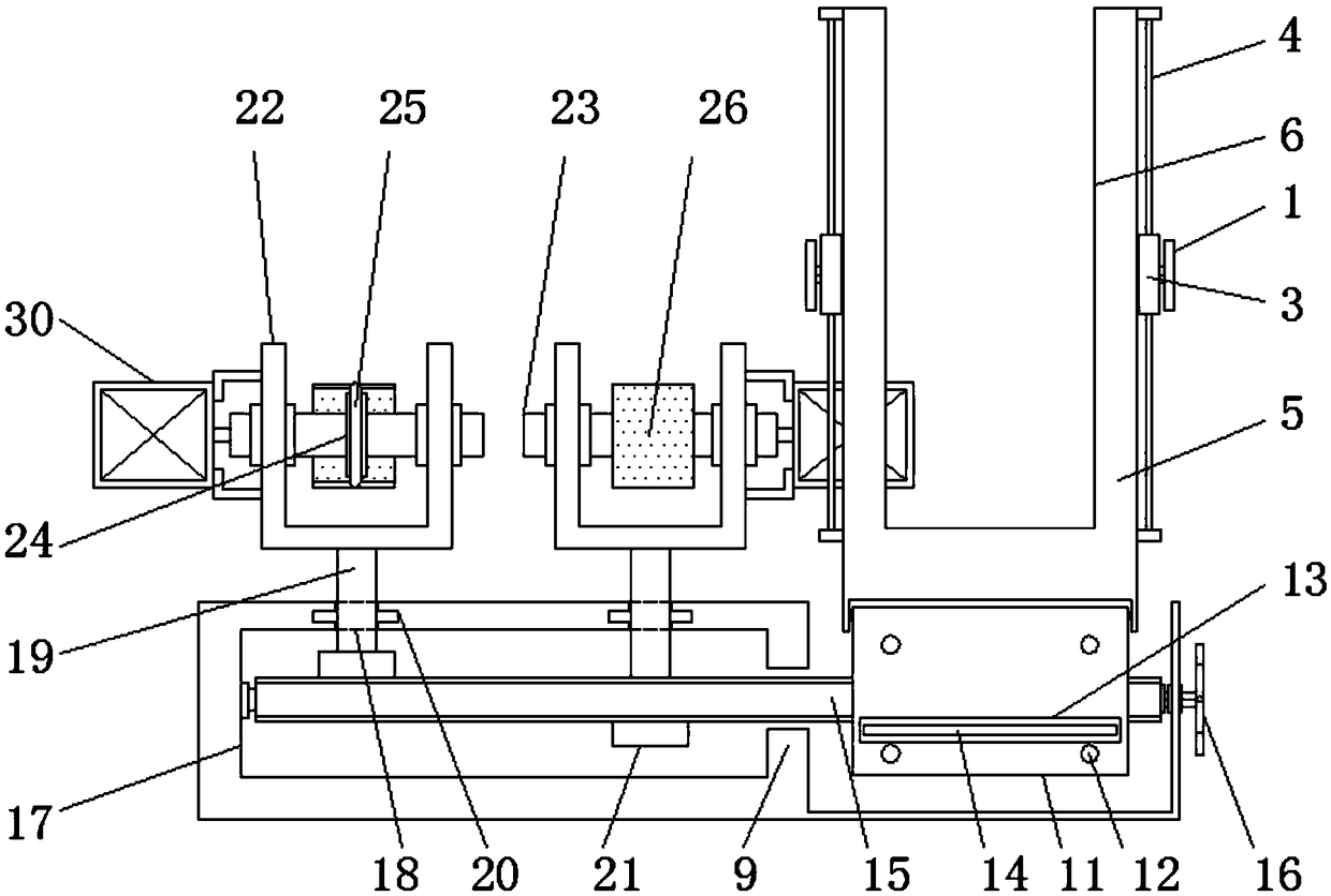 Hardware polishing device capable of conveniently clamping workpiece