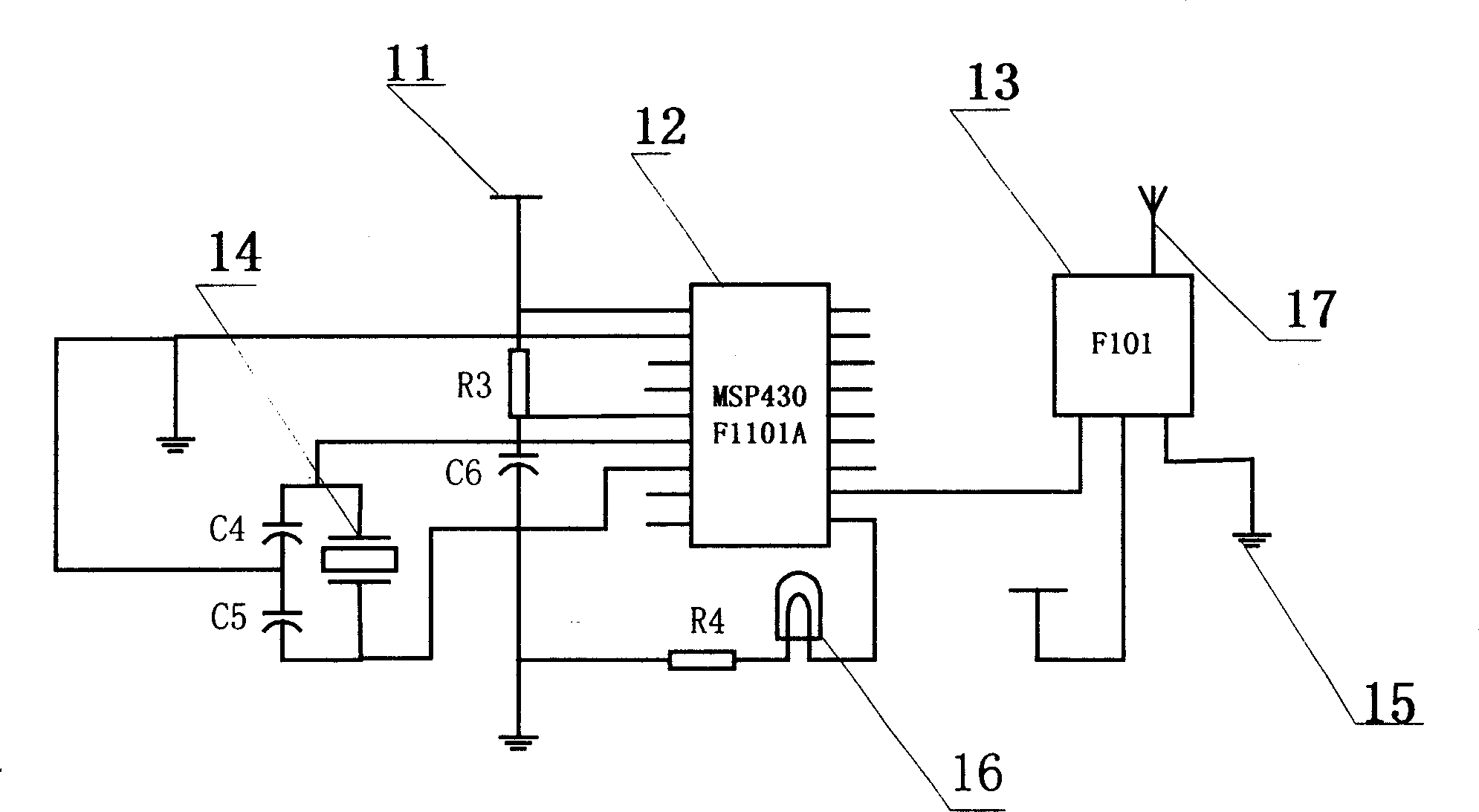 Anti-lose warning device based on radio and anti-same frequency interference warning method