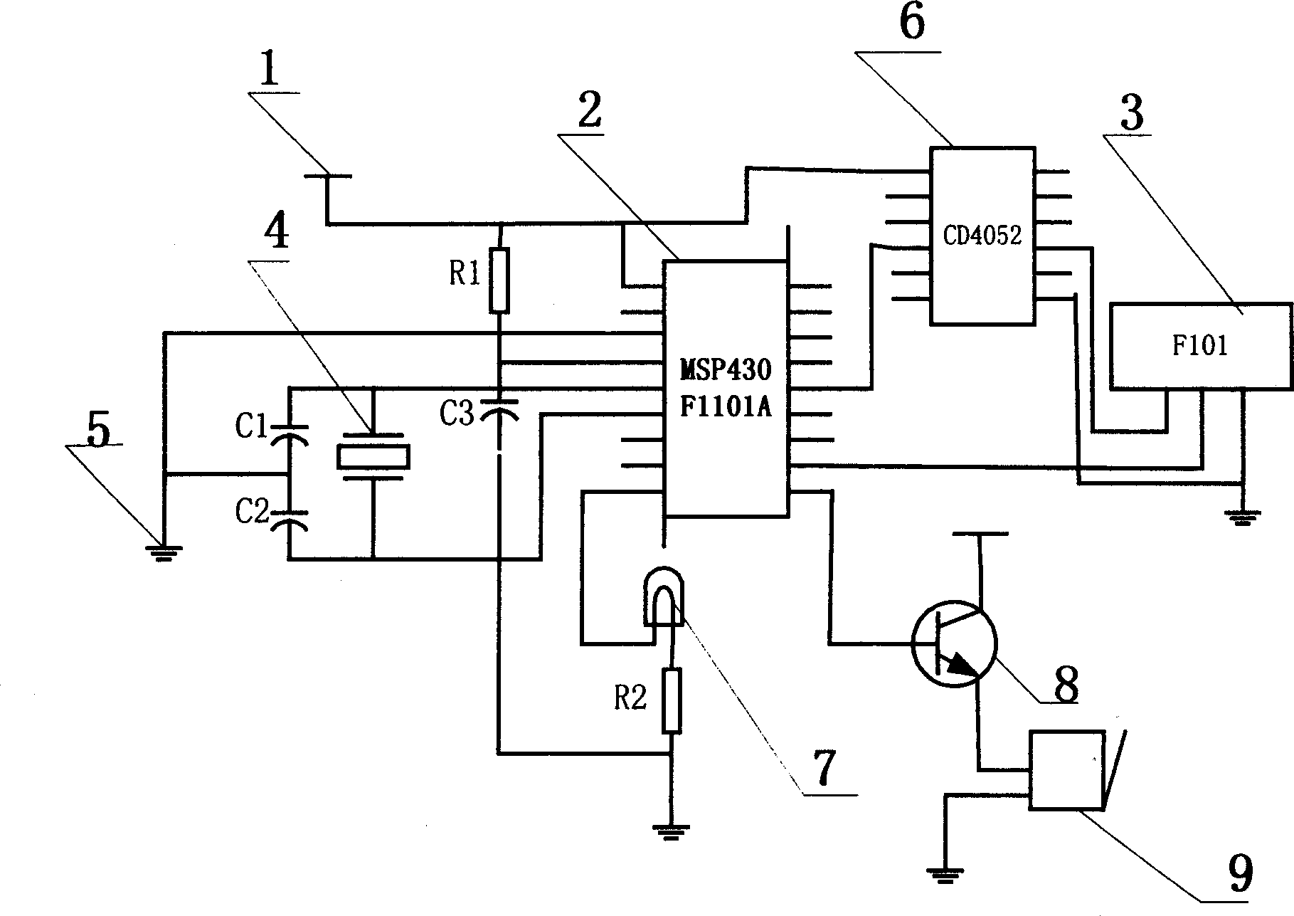 Anti-lose warning device based on radio and anti-same frequency interference warning method