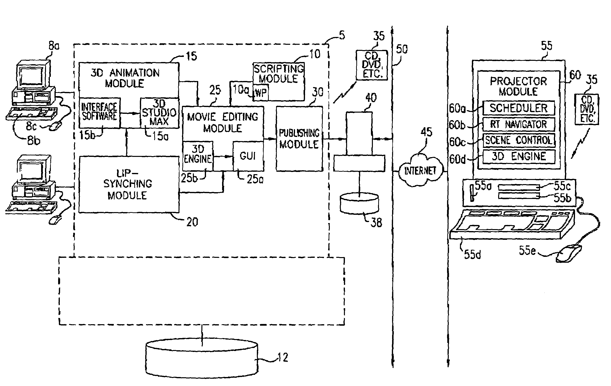 System and method for Internet streaming of 3D animated content