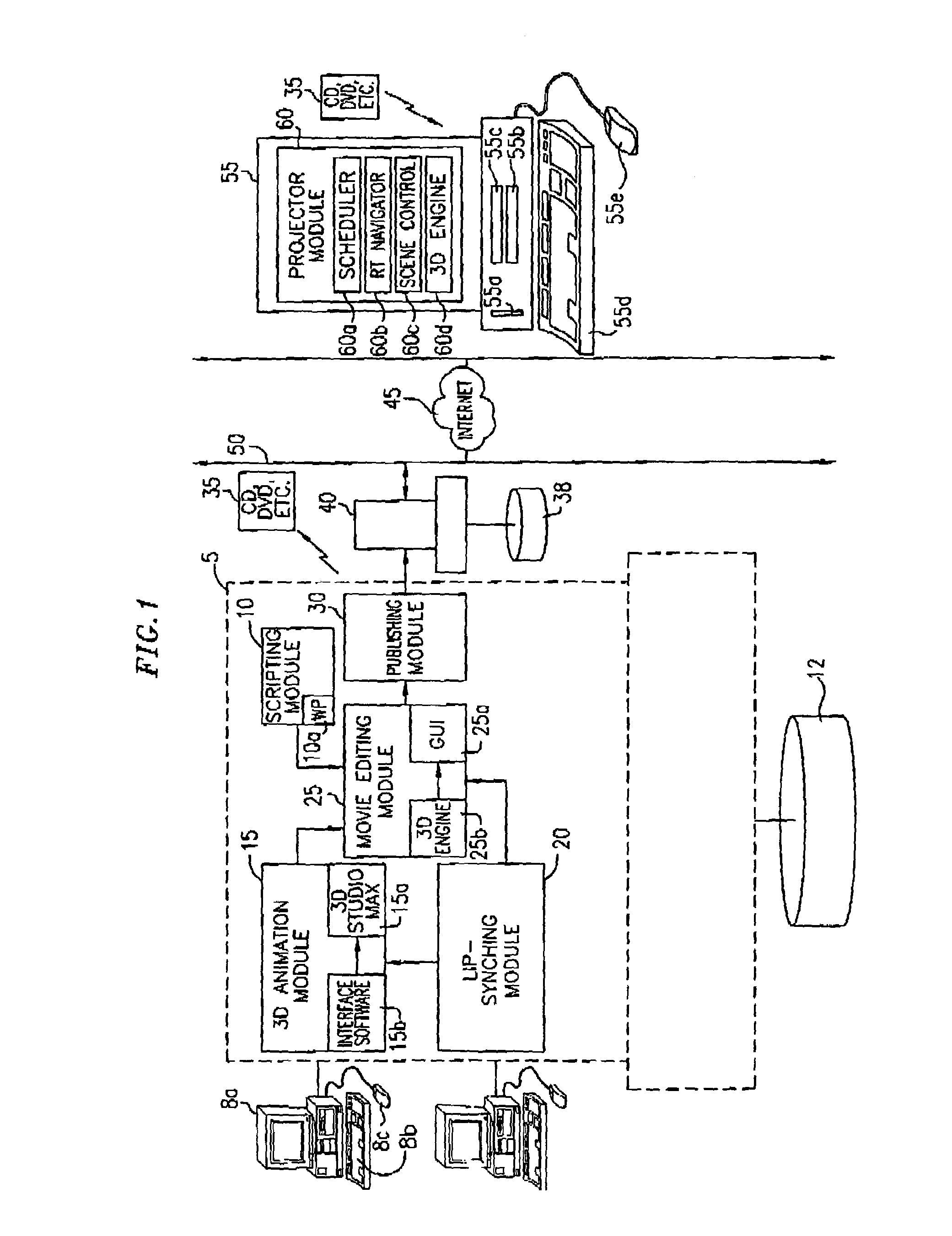 System and method for Internet streaming of 3D animated content