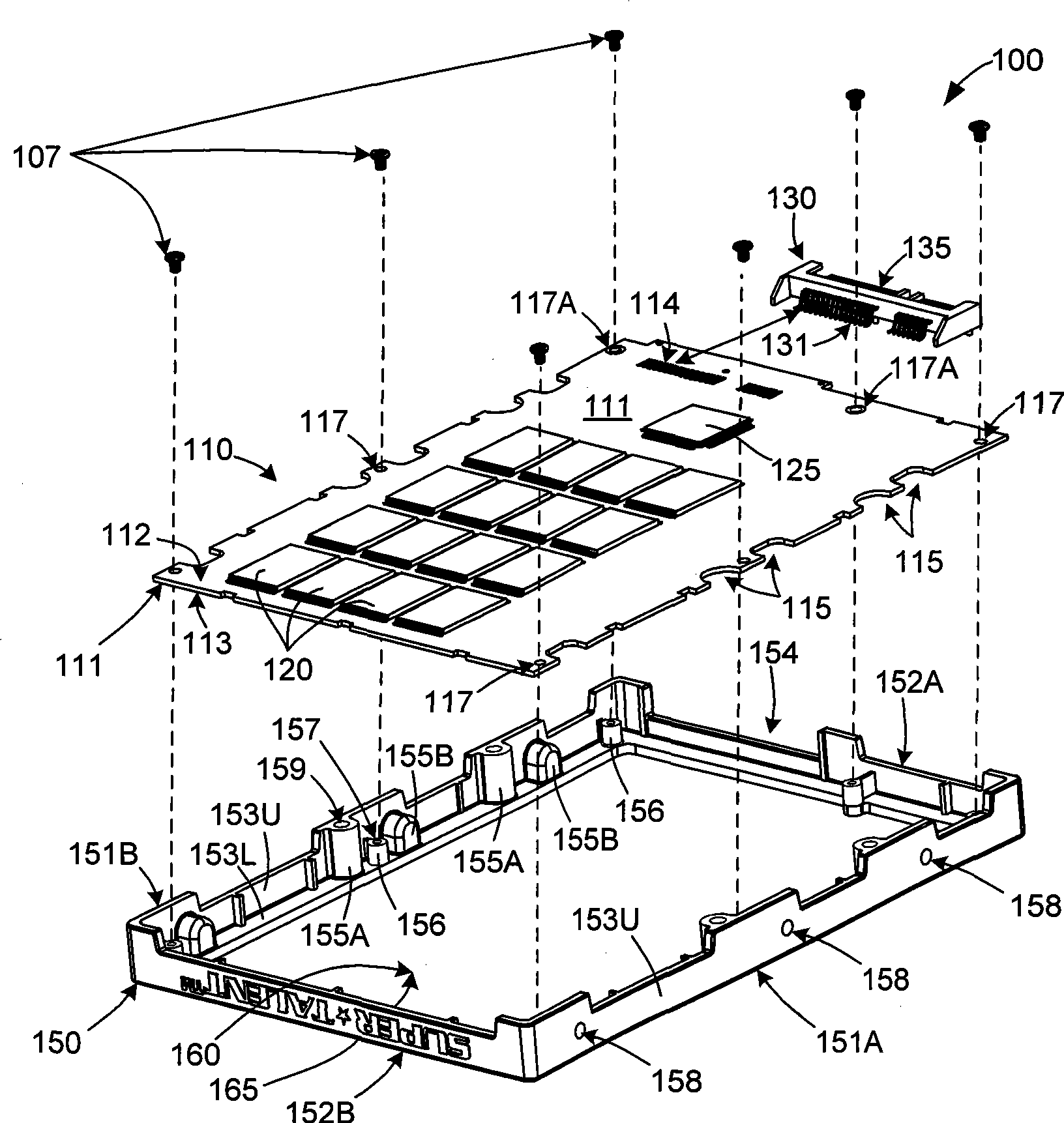 Solid state drive (ssd) with open top and bottom covers