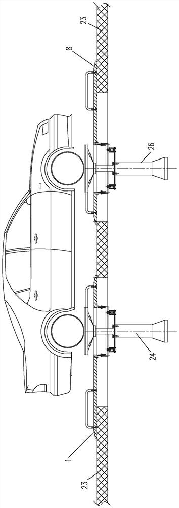 Assembly type movable floor device with variable axial distance for automobile vibration test