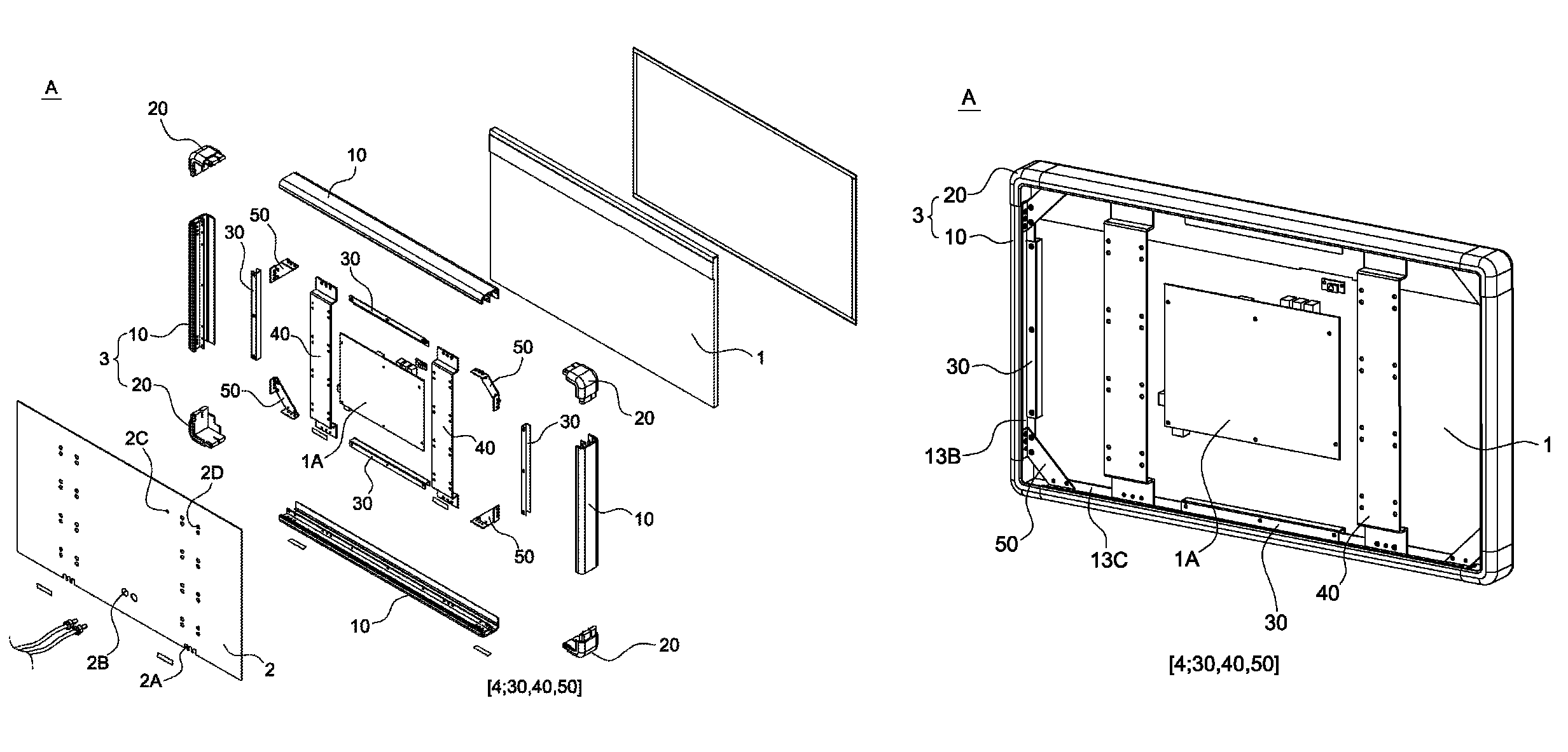 Frame assembly for display panel