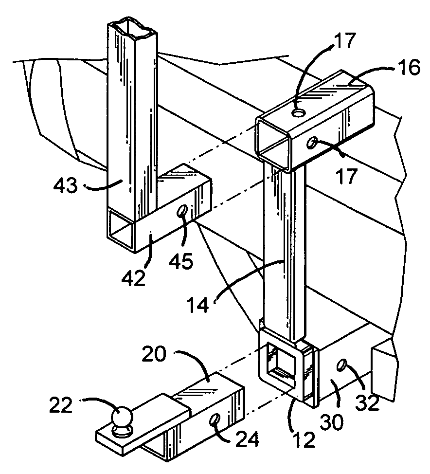 Trailer hitch accessory mounting receiver