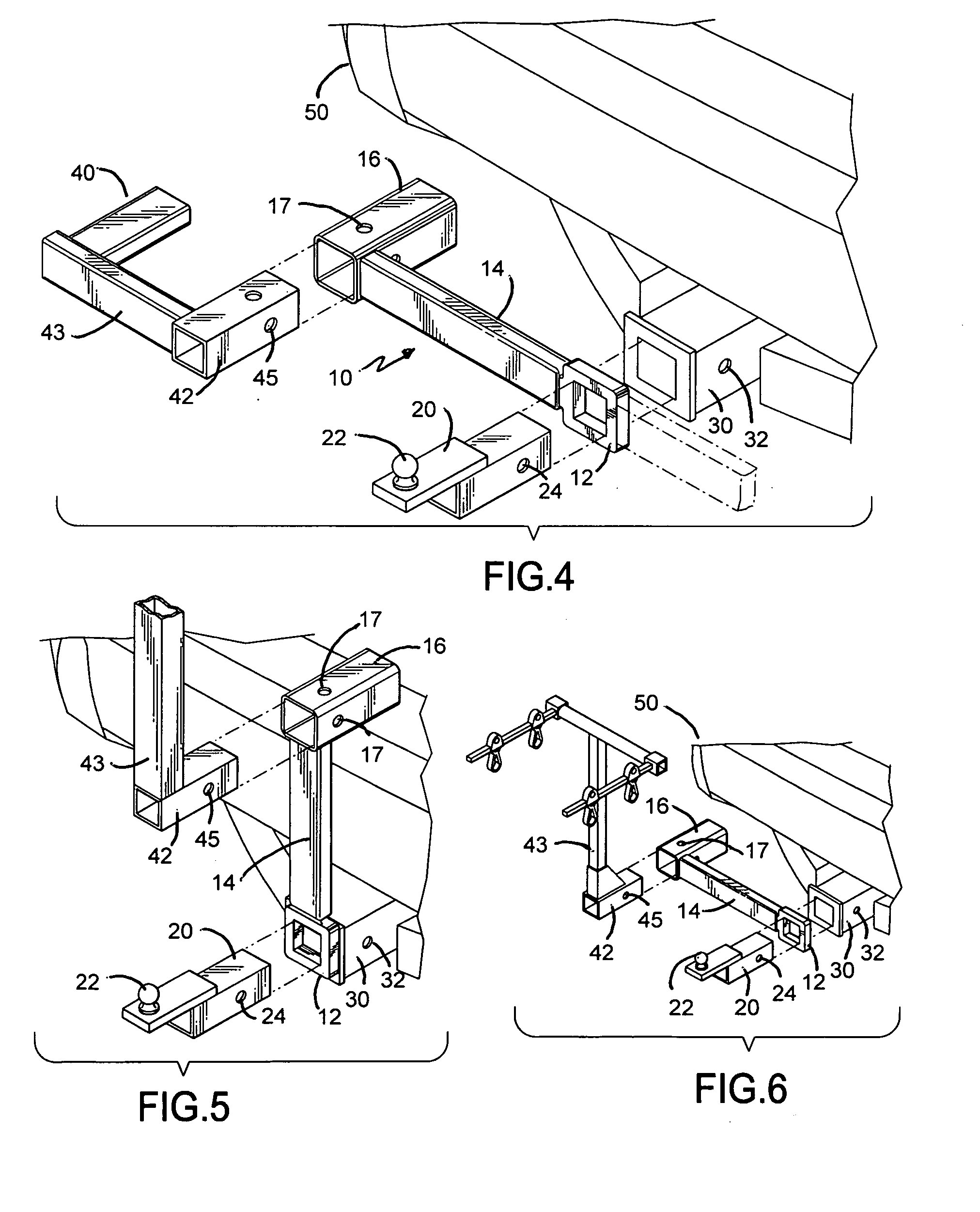 Trailer hitch accessory mounting receiver