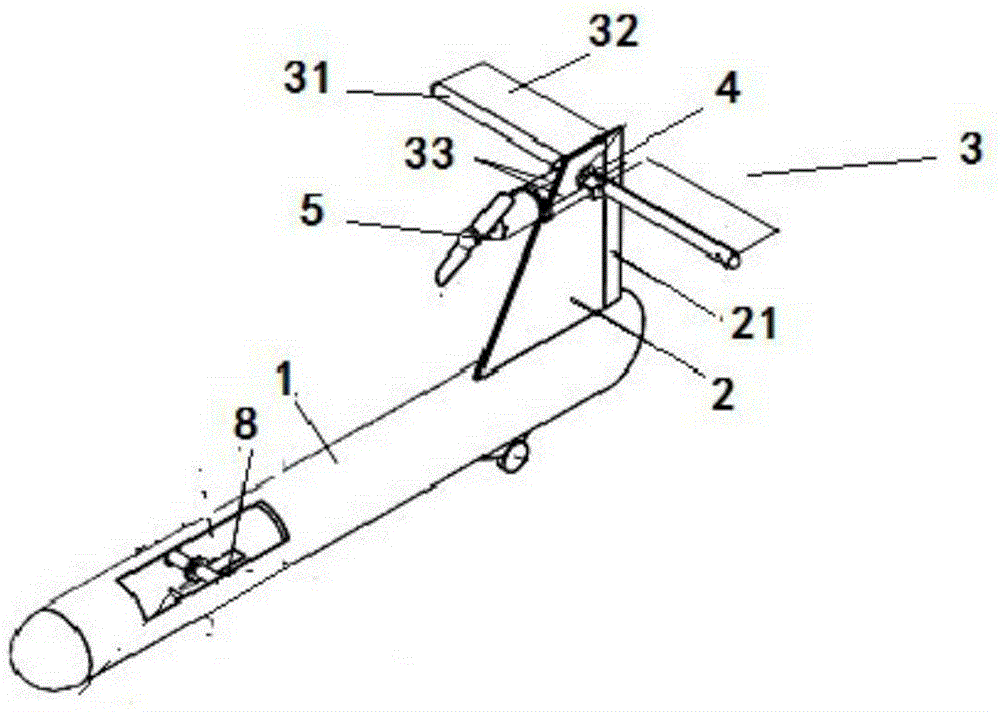 Tilting horizontal tail with power mechanism