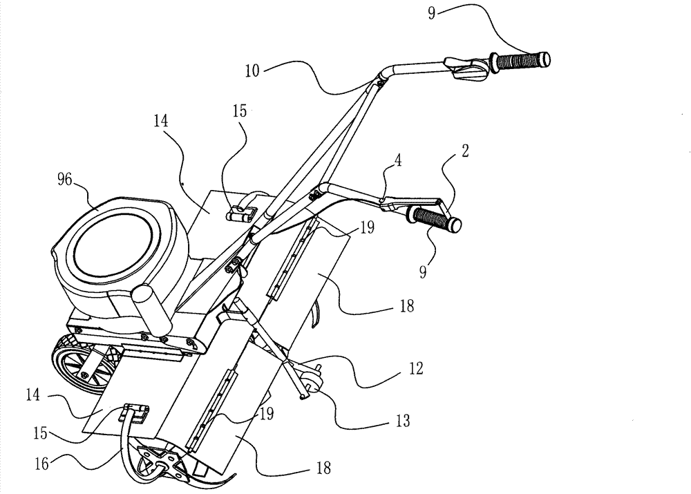 Improved wide-width horizontal type mini-tiller