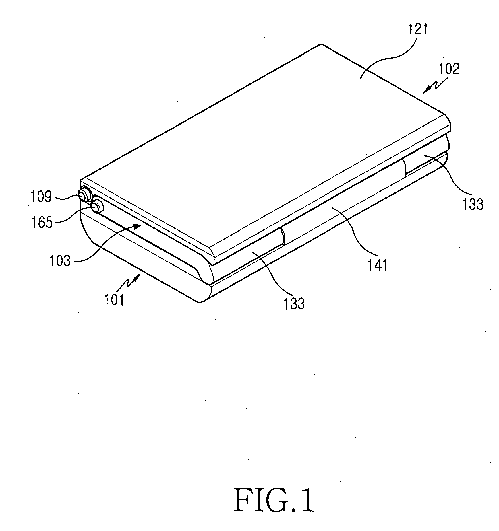 Portable terminal foldable to form a triangular prism