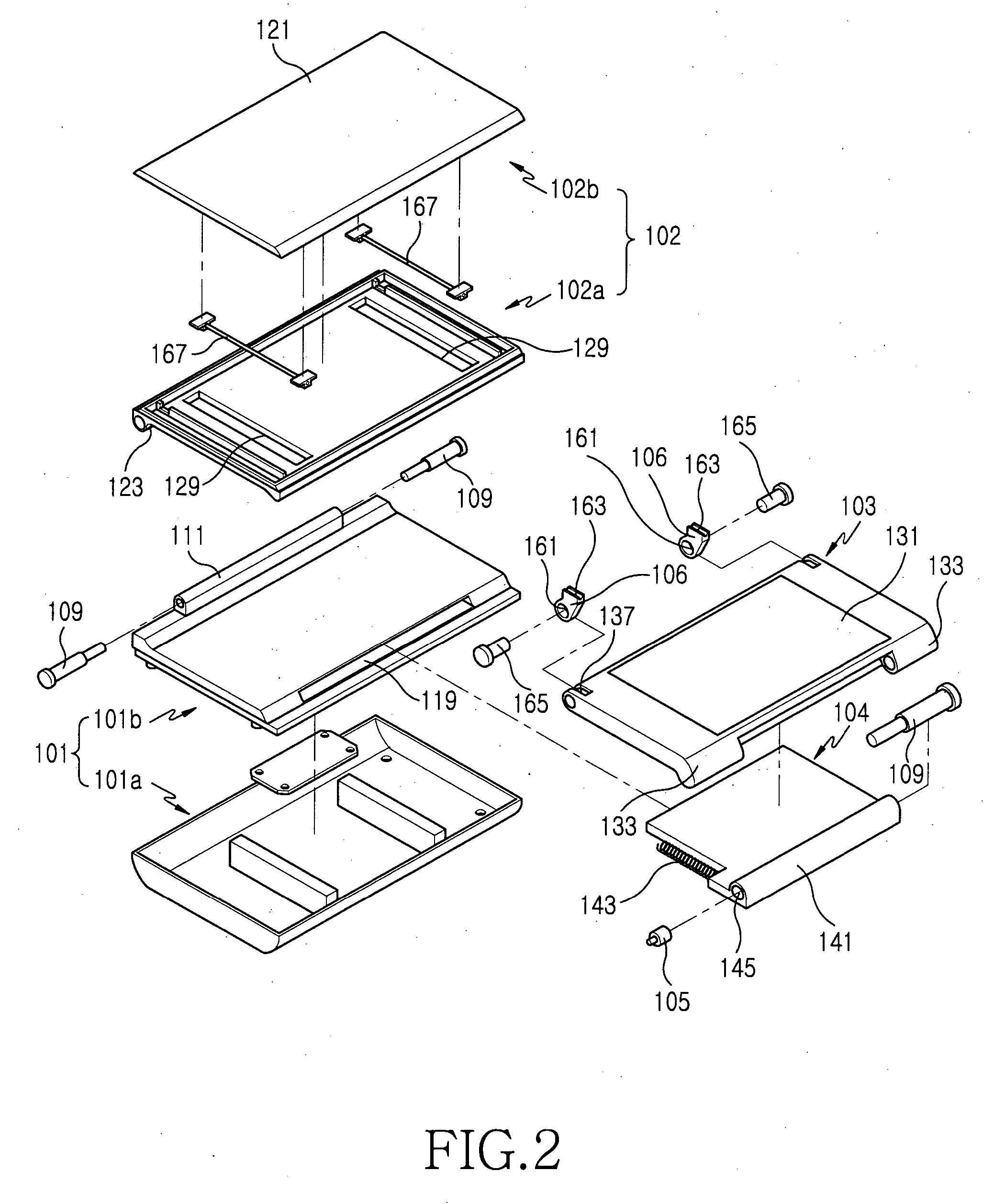 Portable terminal foldable to form a triangular prism