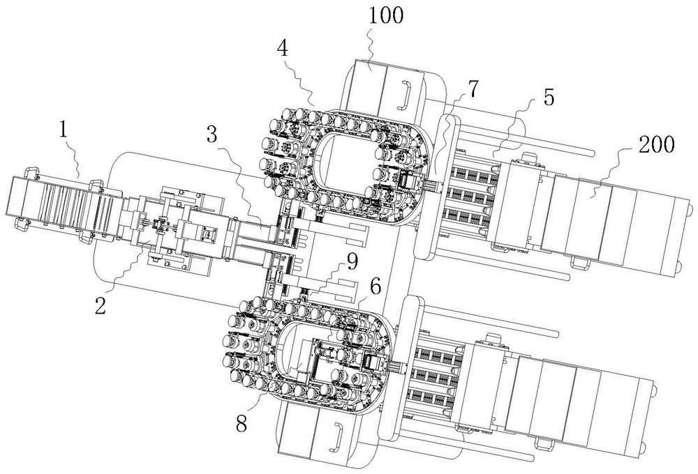 A multi-station reciprocating circulation type scallop shell opening and meat taking machine