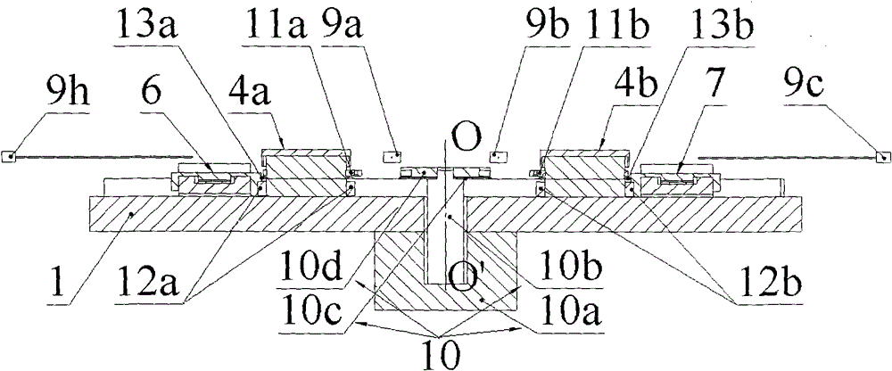 Double workpiece stage rotary exchange device based on synchronous gear direction adjustment