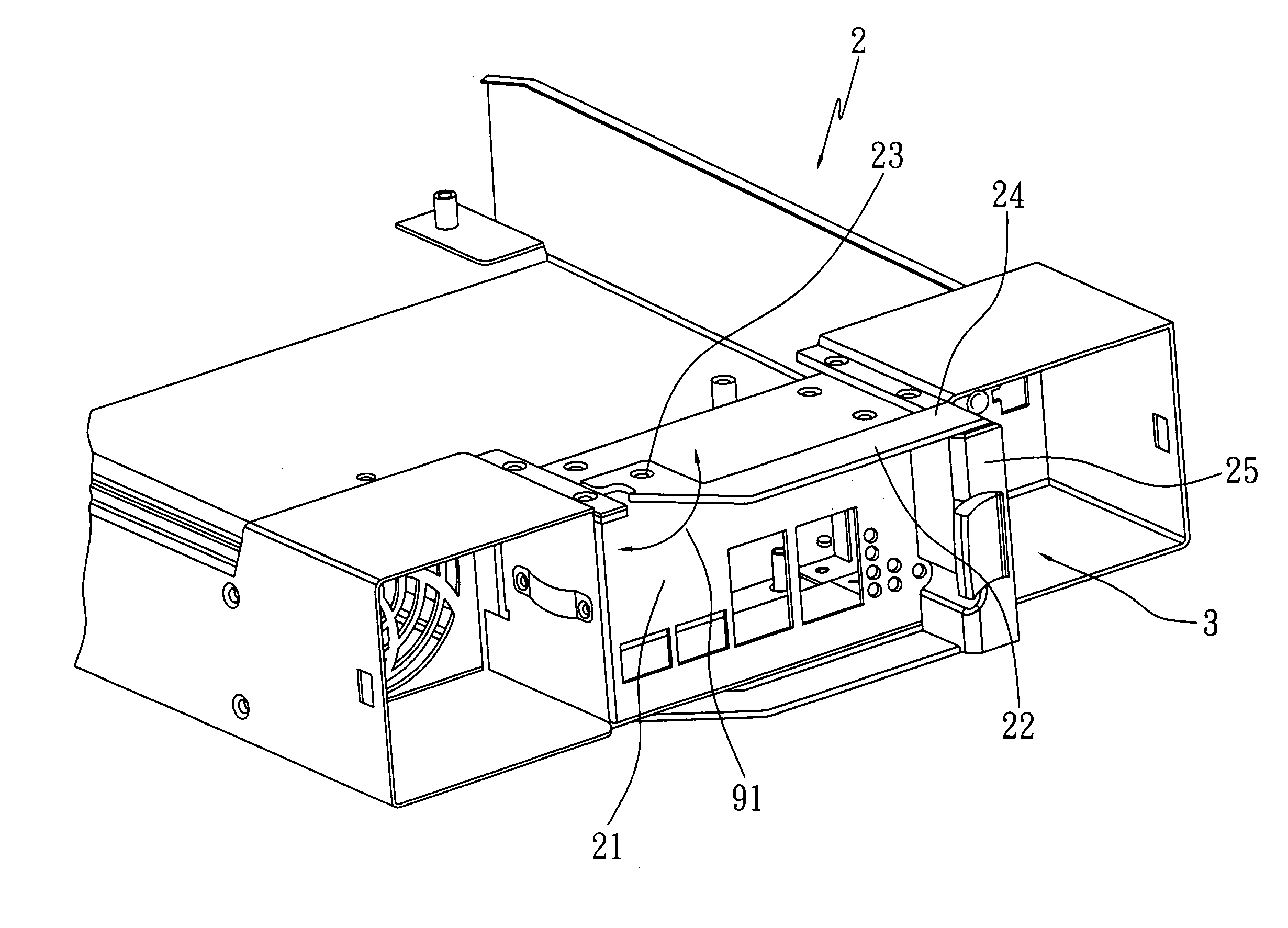 Rotary-releasing device for power supply