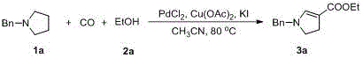 Synthetic method for pyrroline-3-formic ether compounds