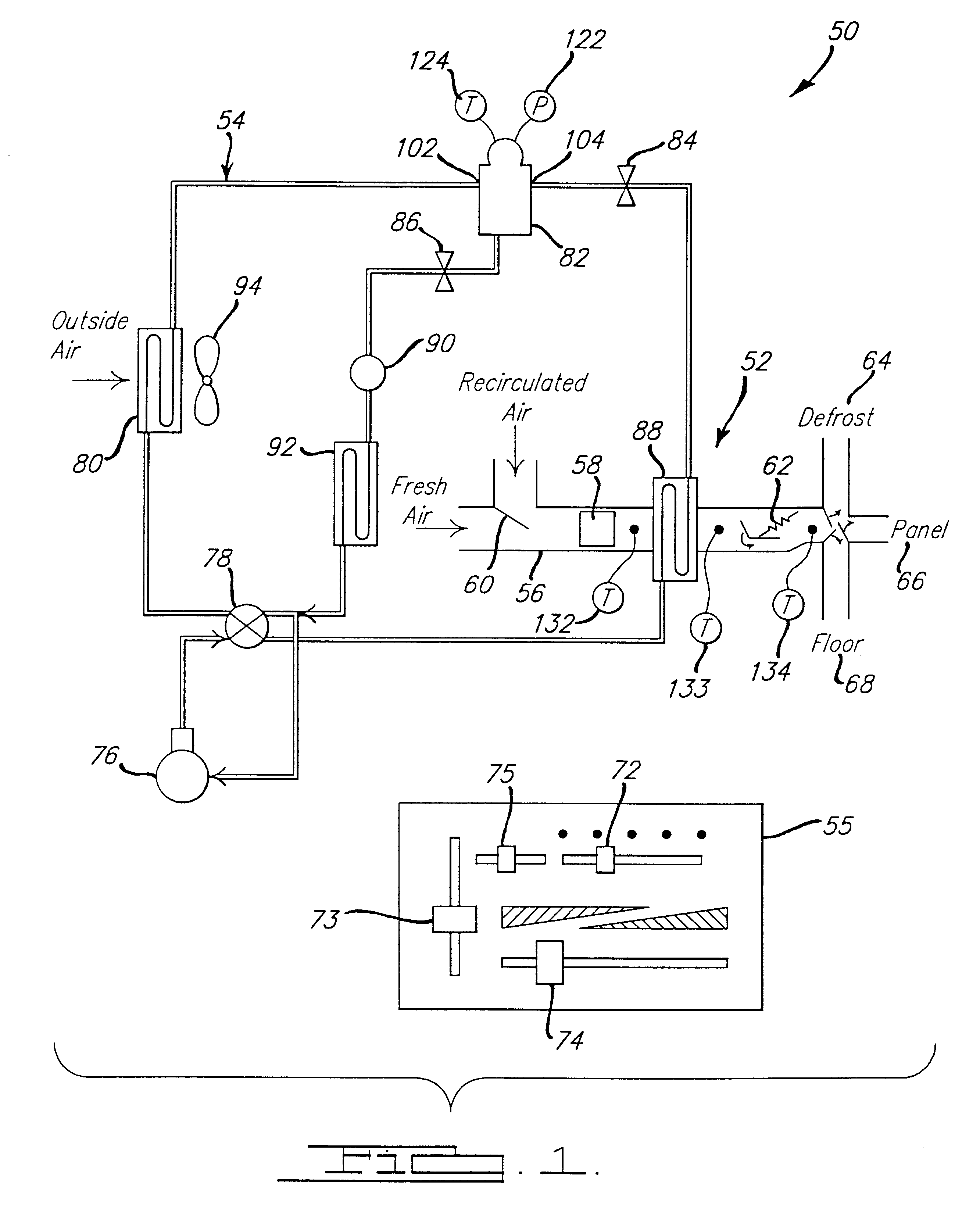 Air handling controller for HVAC system for electric vehicles