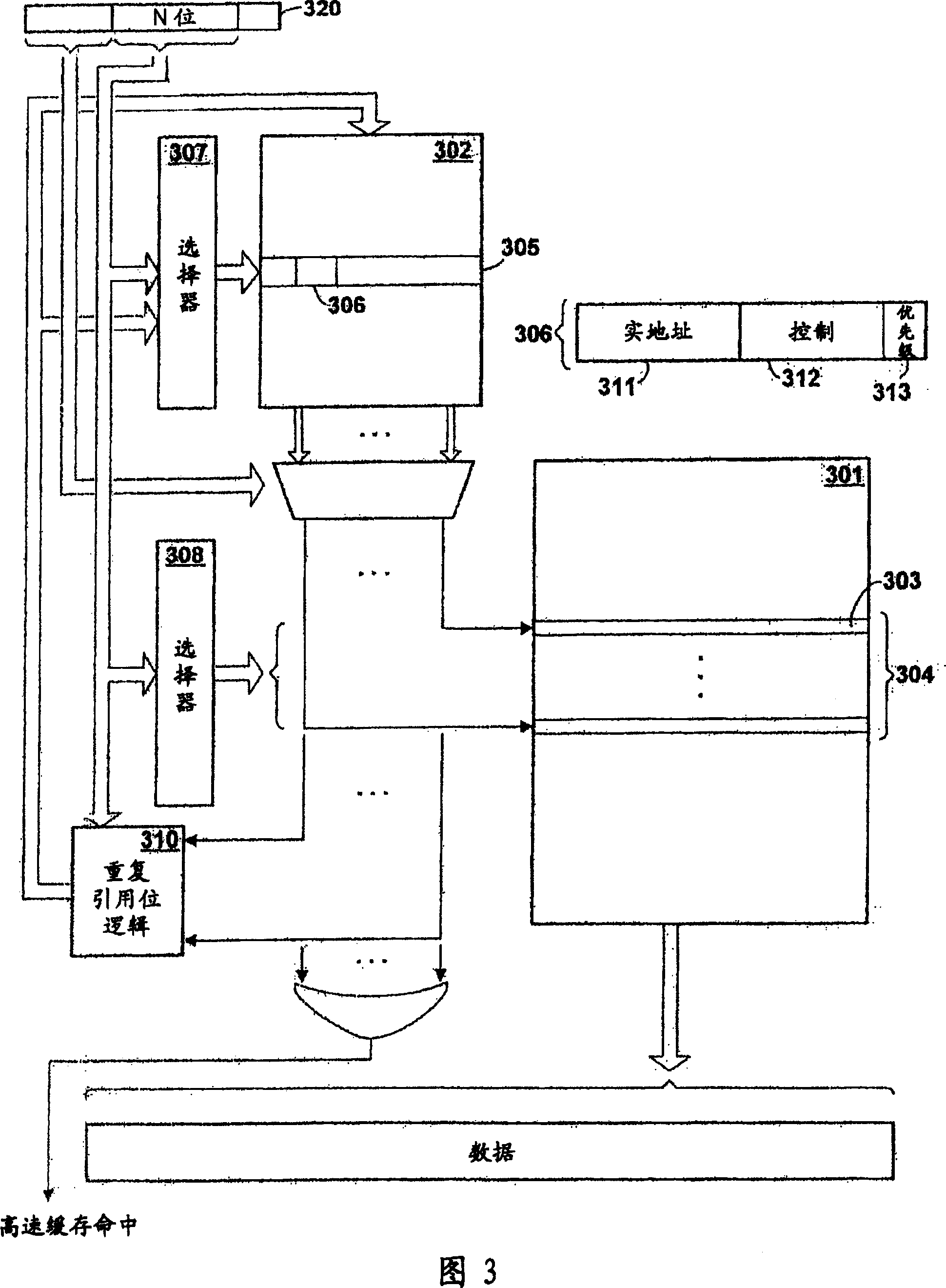 Digital data processing device and method for managing cache data