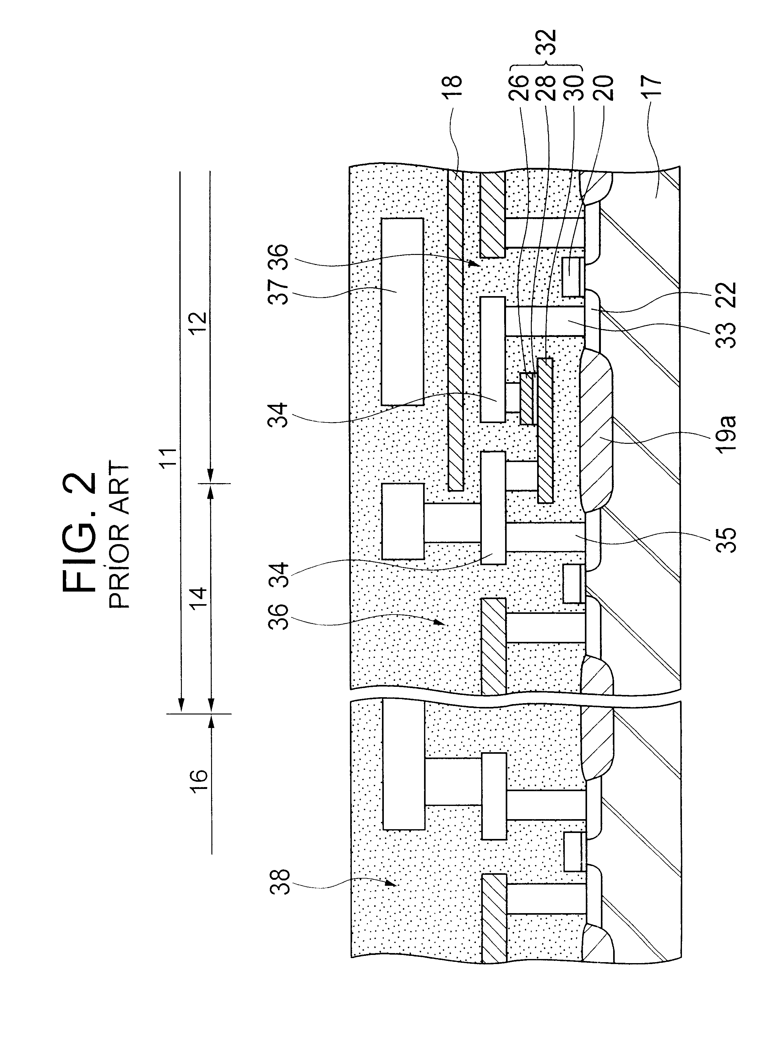 Embedded LSI having a FeRAM section and a logic circuit section