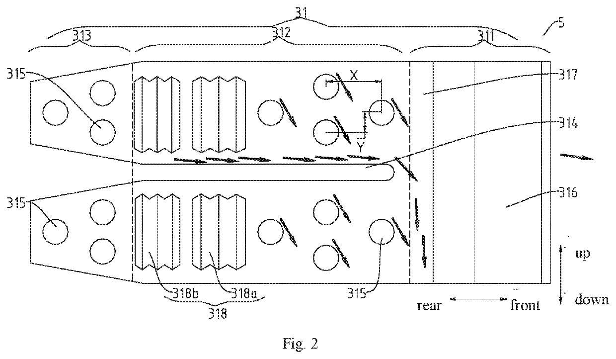 Fin and heat exchanger having same