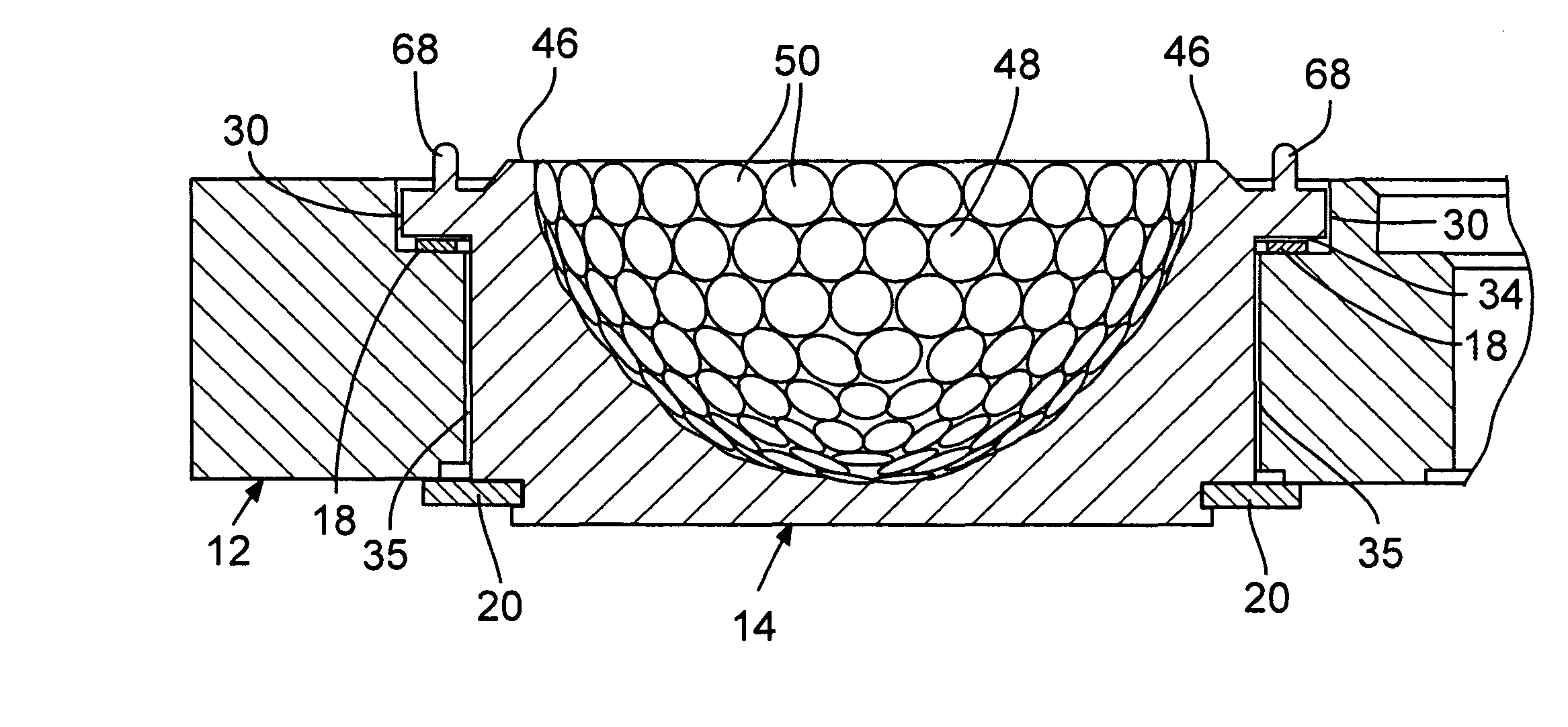 Golf-ball-cover casting molds with self-centering mold-cavity inserts