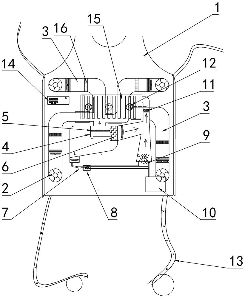 Intelligent temperature and humidity adjusting device and method for adjusting internal environment of protective suit of rescuer